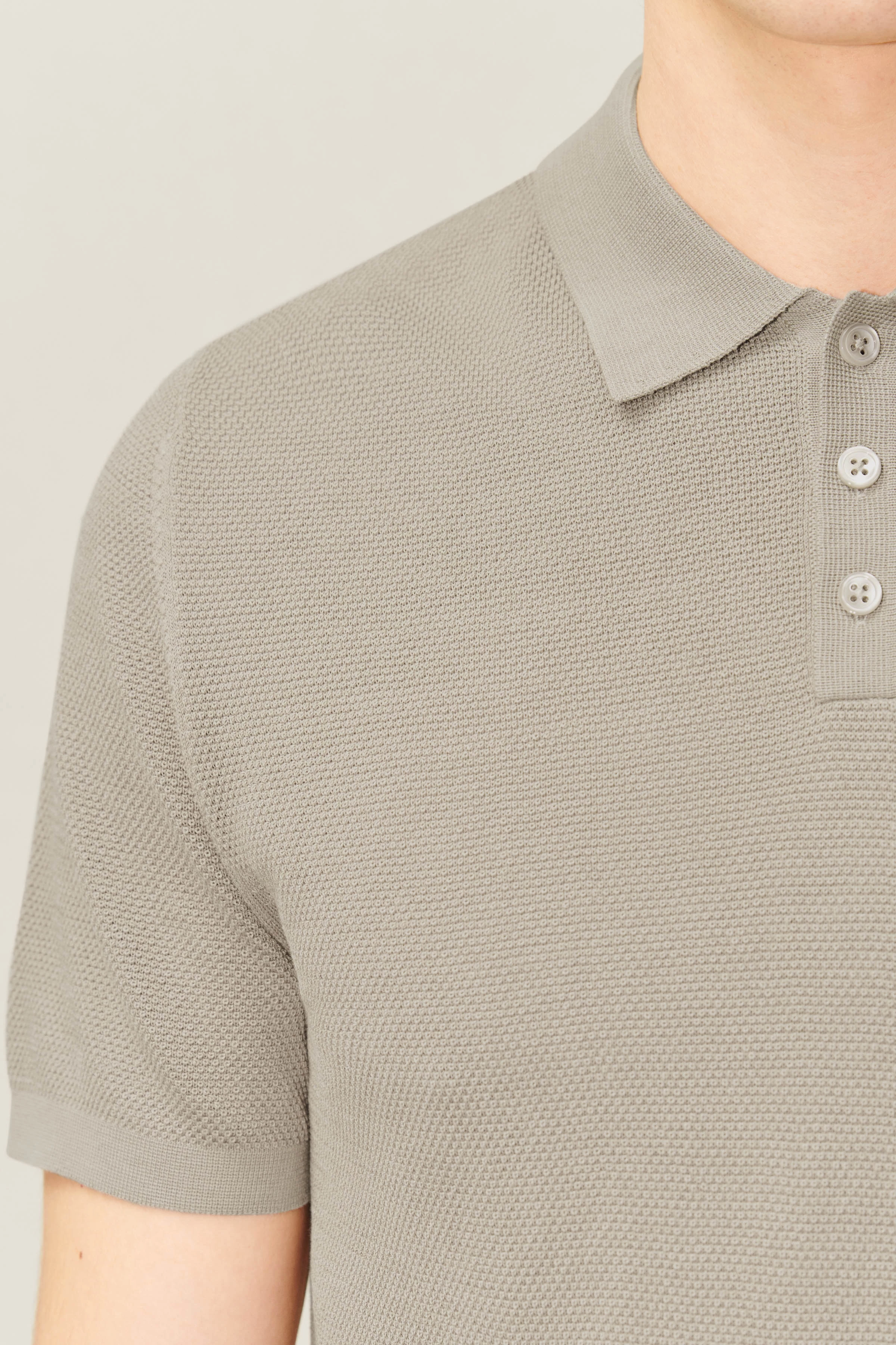 TRITON - Polo in Jaquardstrick - Herren - braun - Seitenansicht