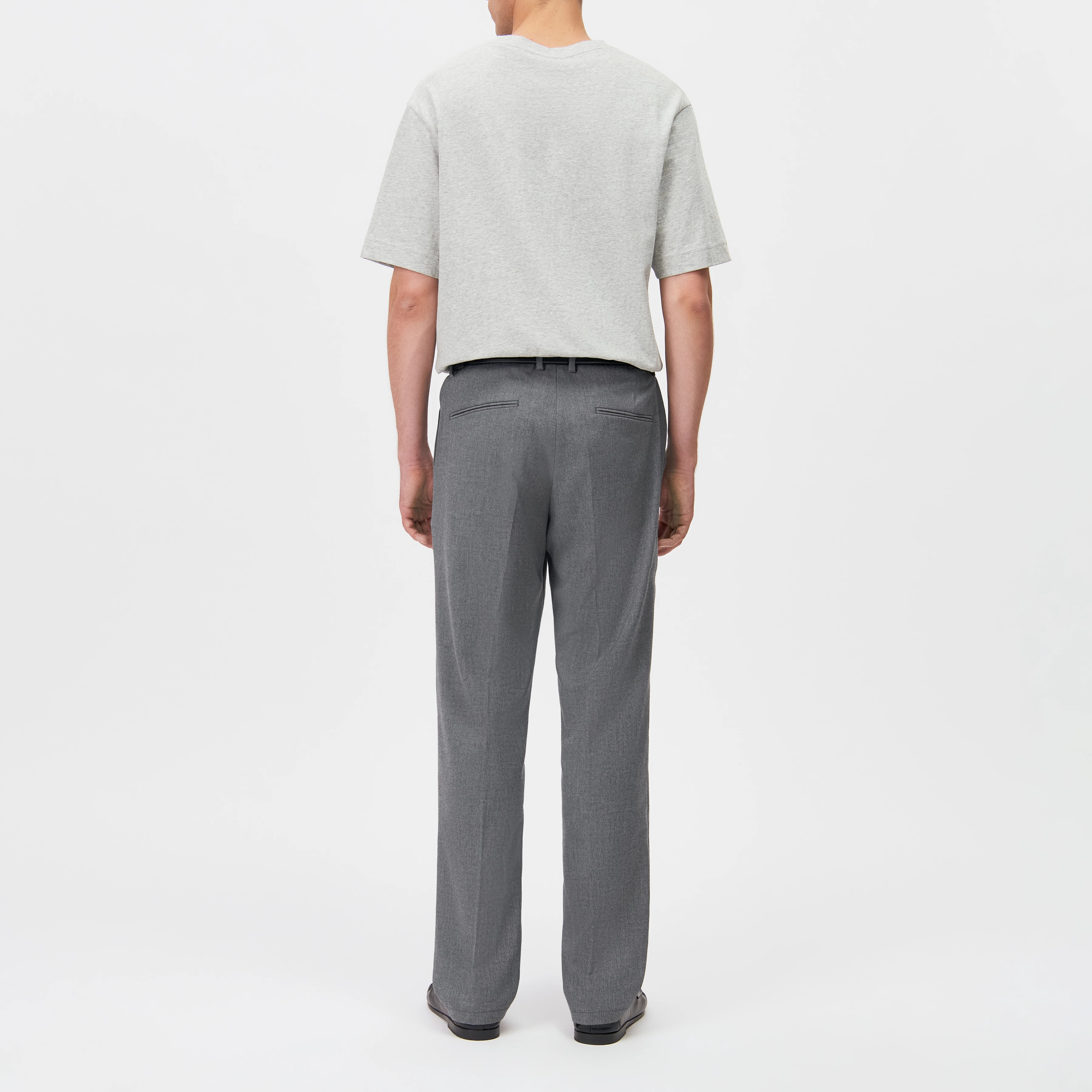 AJEND_RGLR - Tailored trousers in twill look - men - grey - Rückansicht