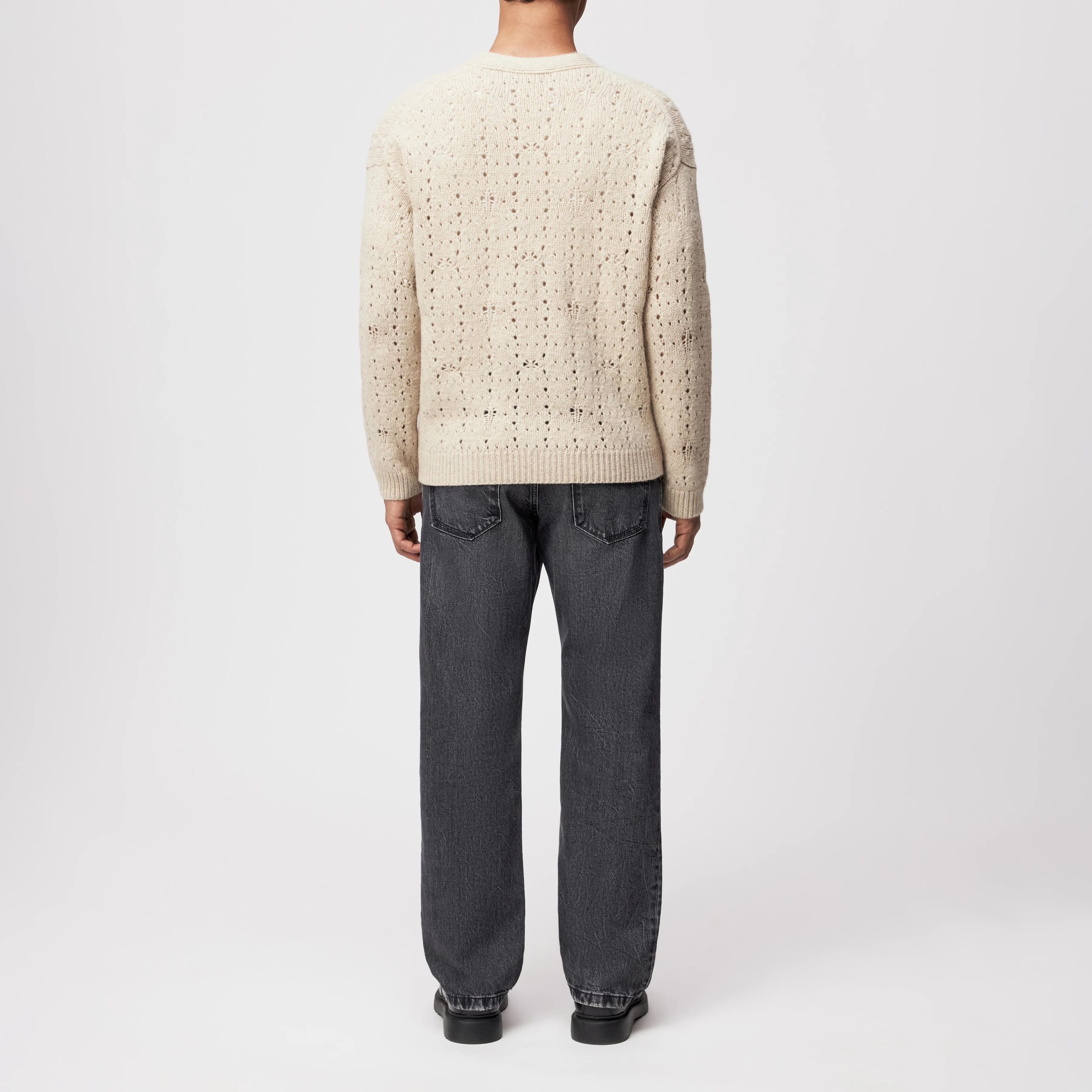 ELDARO - Cardigan in Wolle - Herren - beige - Rückansicht