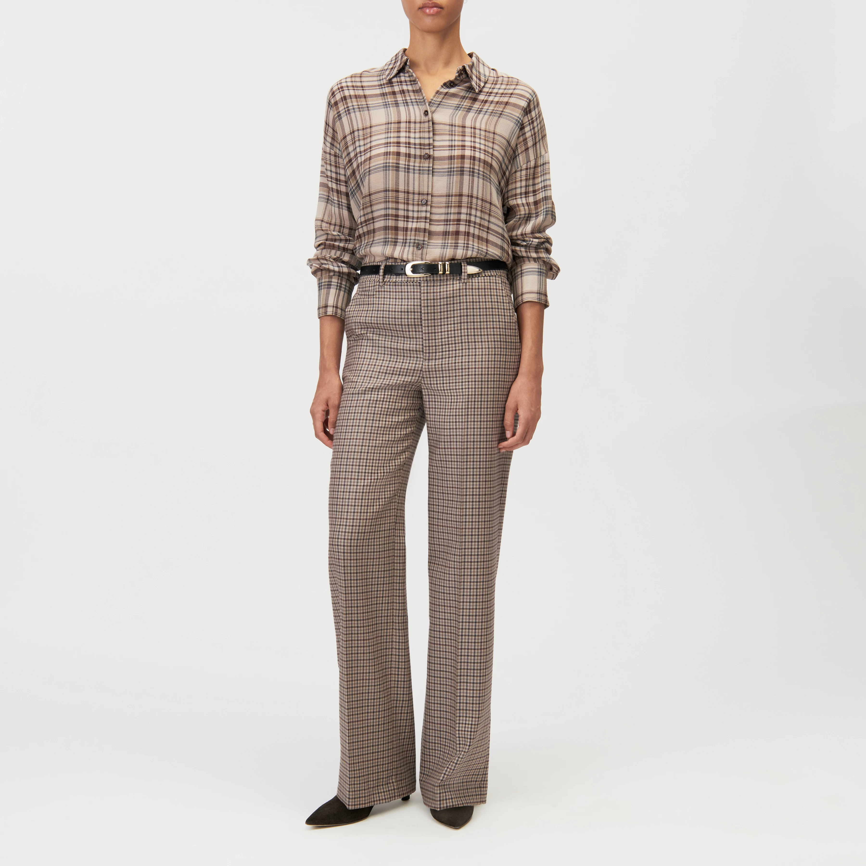 BEADLE_1 - Pantalon Regular Fit en laine pure - women - beige - Ganzkörper-Frontansicht