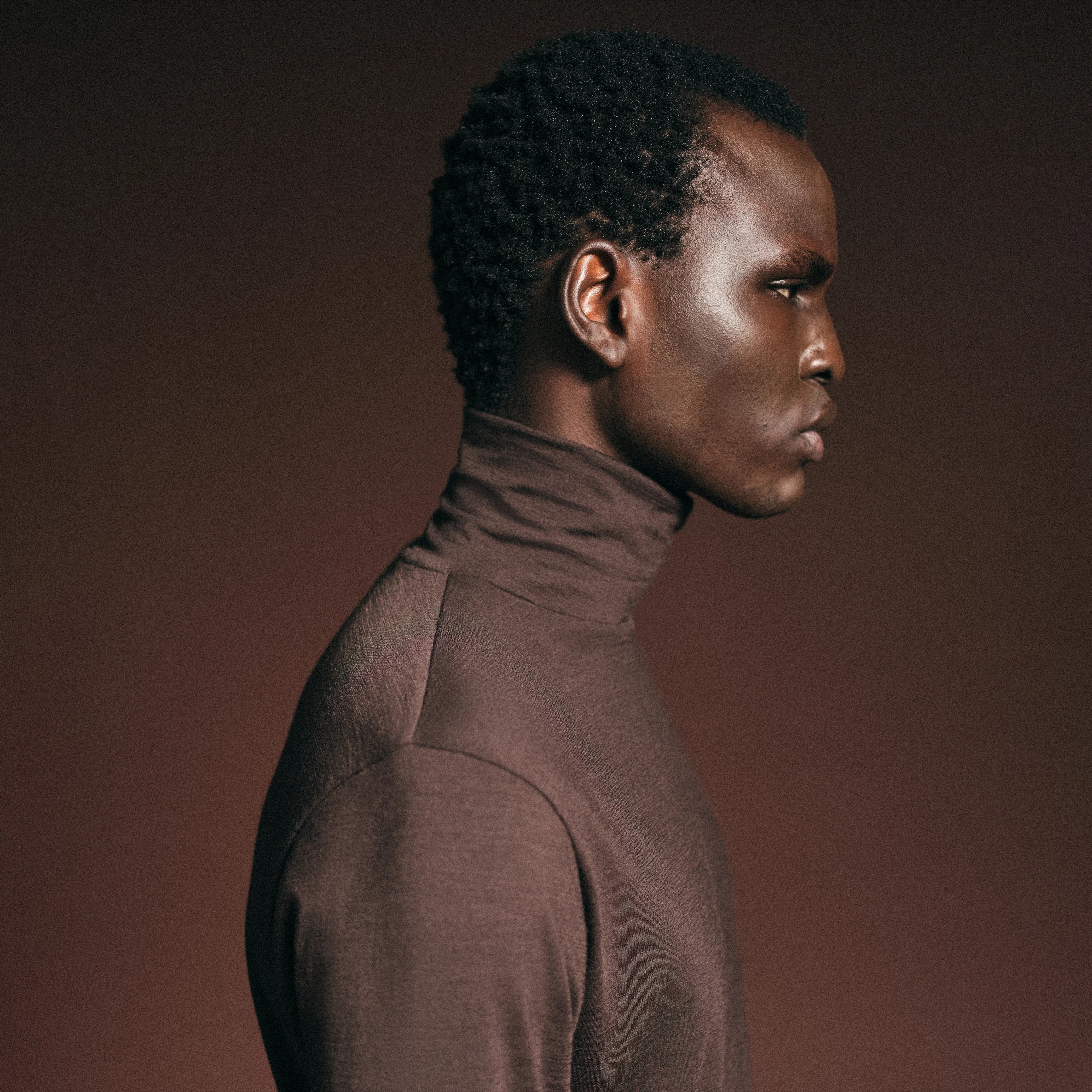 EMANUEL - Turtleneck Shirt in Merino-Mix - Herren - braun