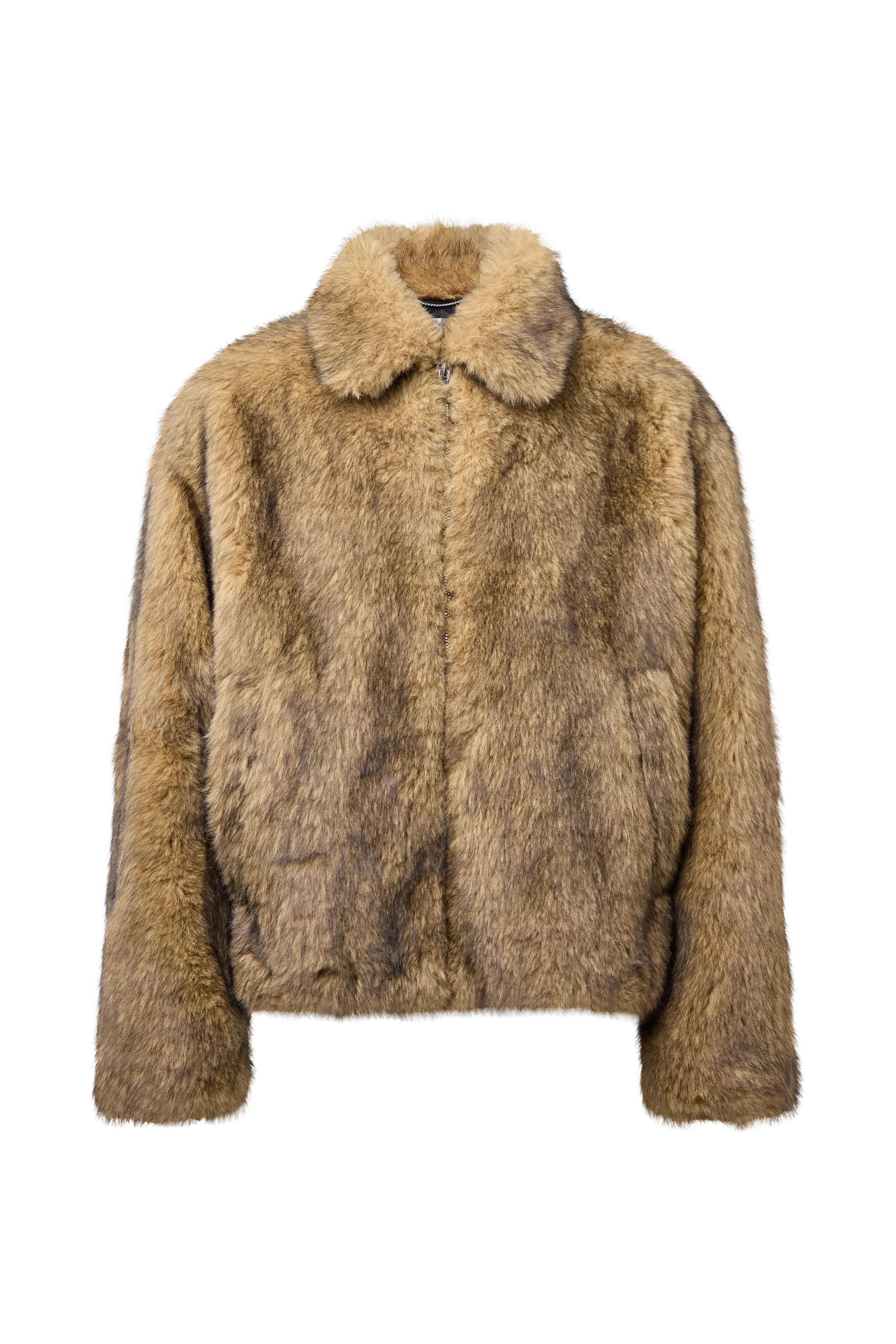 RIKKO_F - Relaxed fit faux fur jacket - men - brown - Freisteller Frontansicht