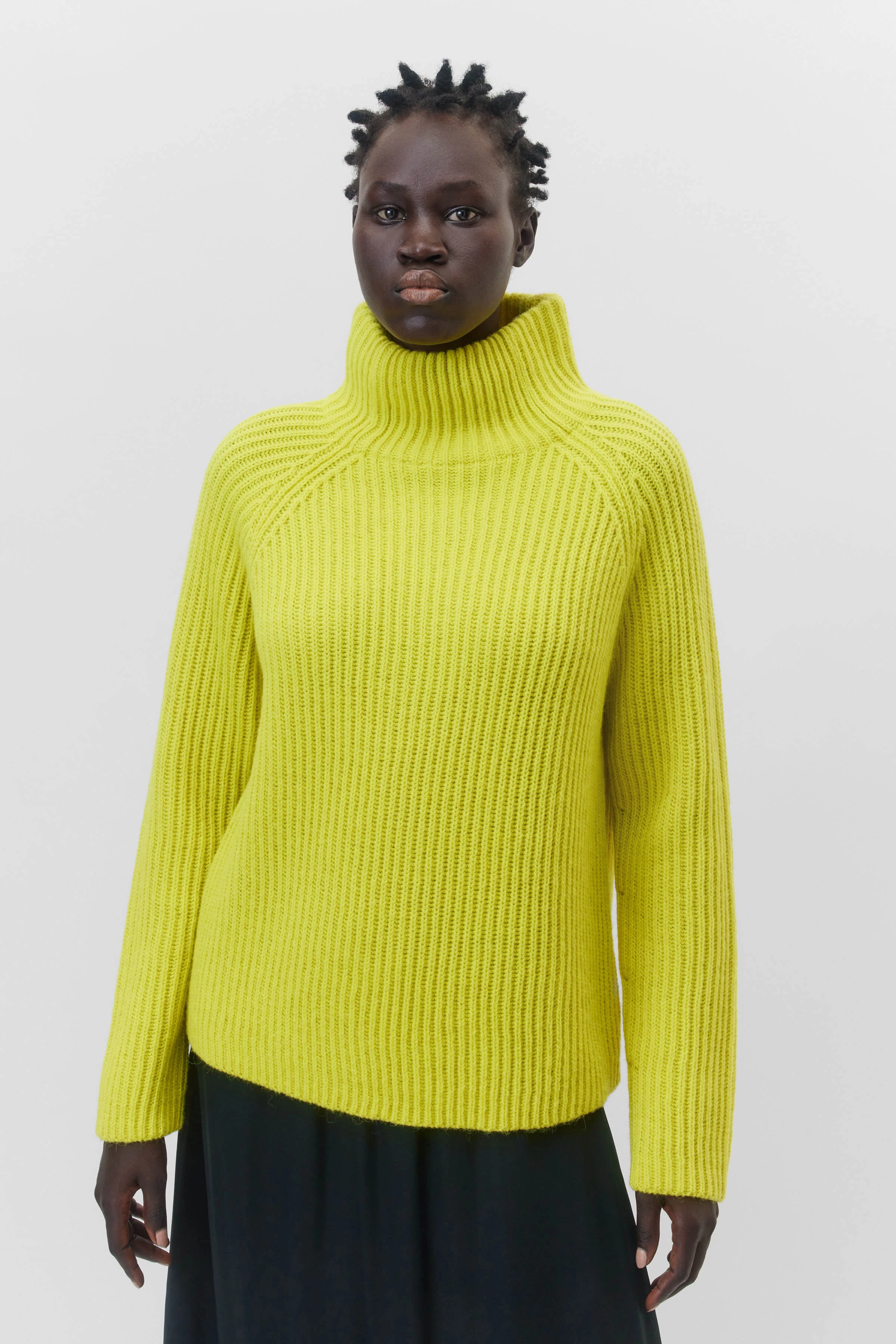 ARWEN - coltrui van alpaca-wolmix - dames - geel - Frontansicht