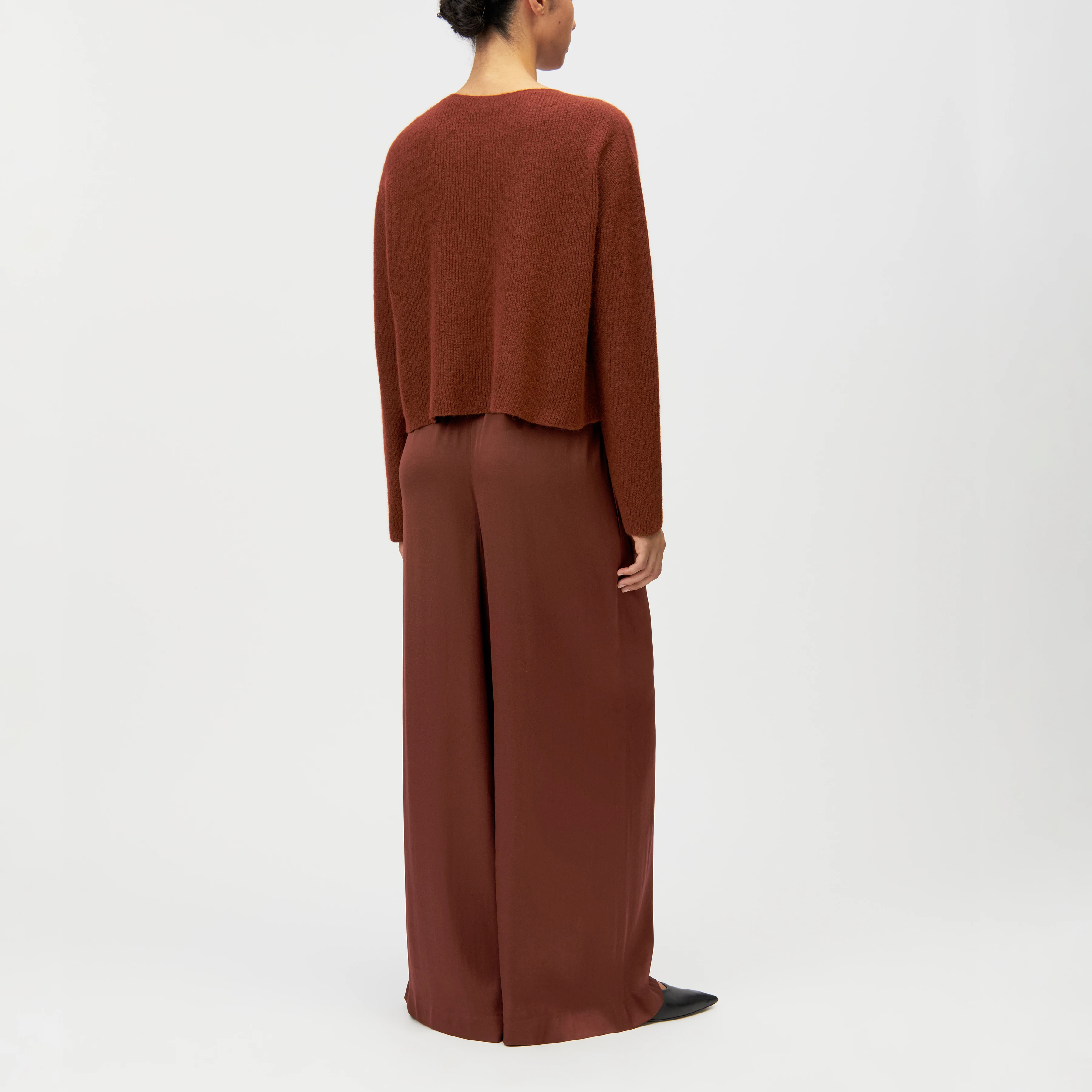 IMENY - Short Suri Alpaca blend jumper - women - brown - Rückansicht
