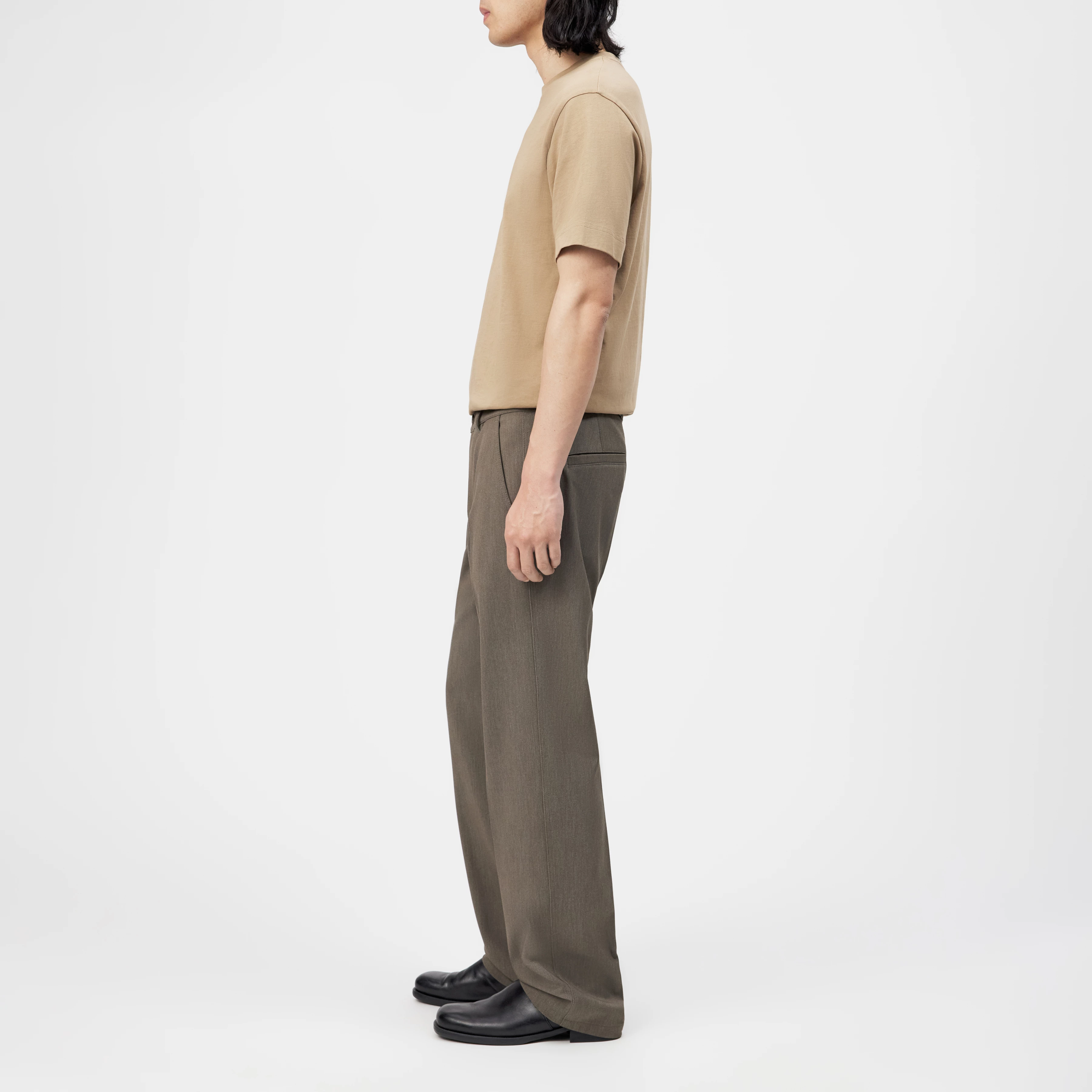 TAVIC - Modern chinos in viscose blend - men - brown - Seitenansicht