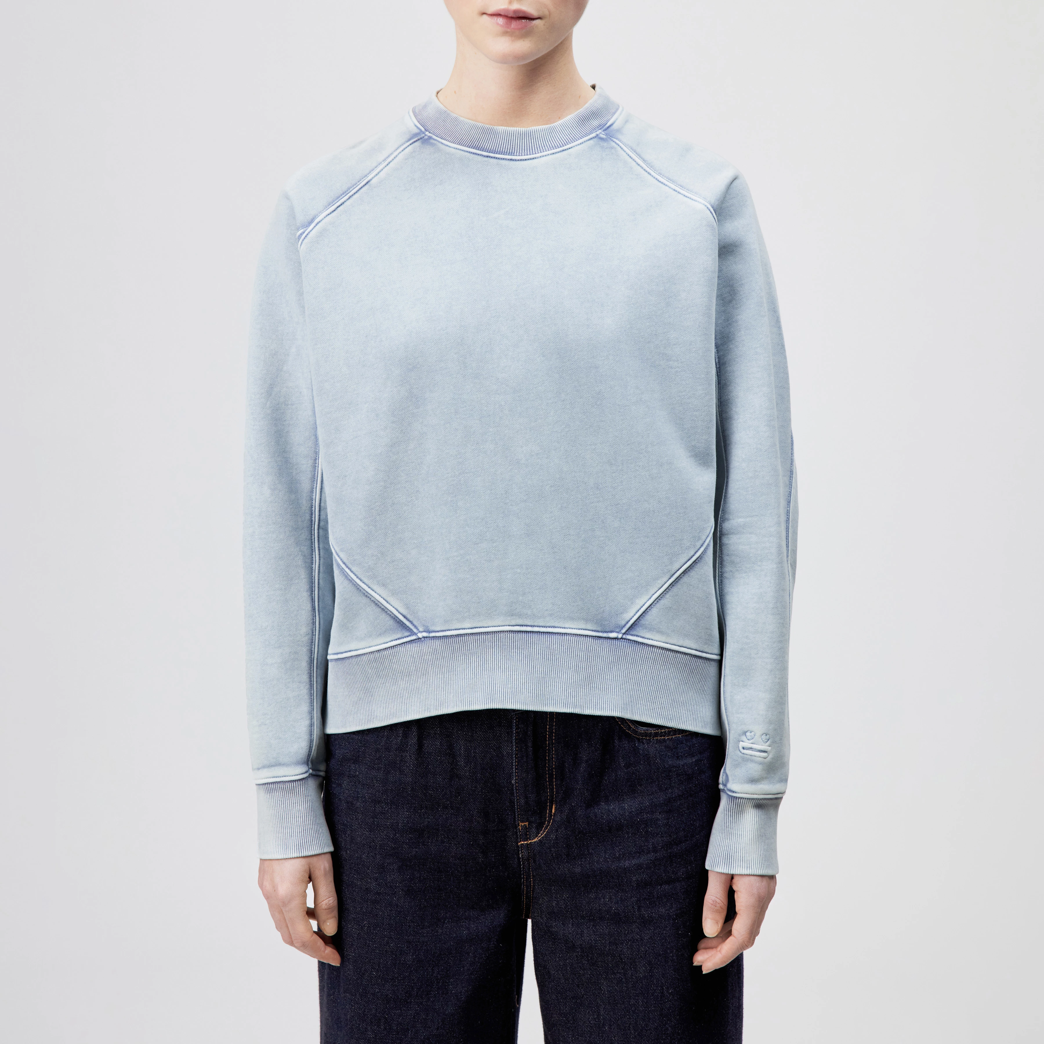 KOLIJA_P4 - Relaxed fit sweatshirt in pure cotton - women - blue - Frontansicht