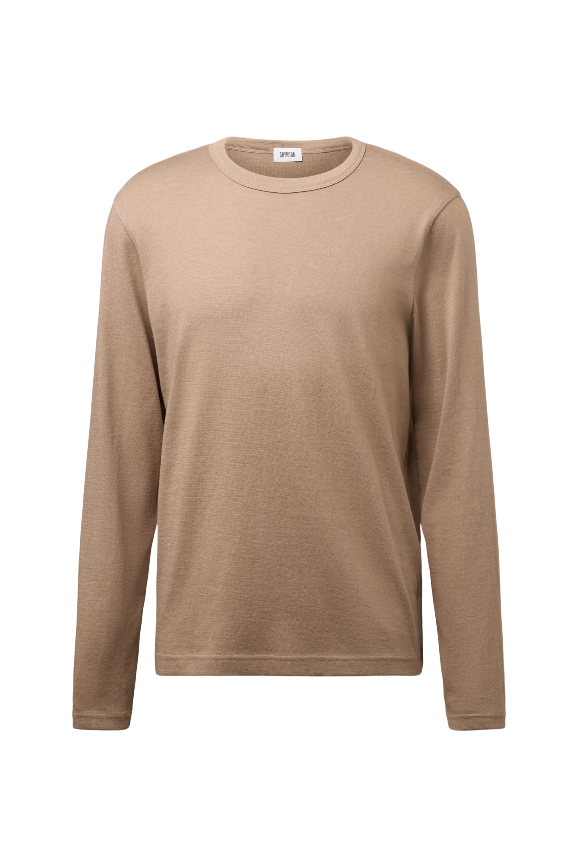 JULIENO_LS - Slim Fit Longsleeve in reiner Baumwolle - Herren - braun - Freisteller Frontansicht