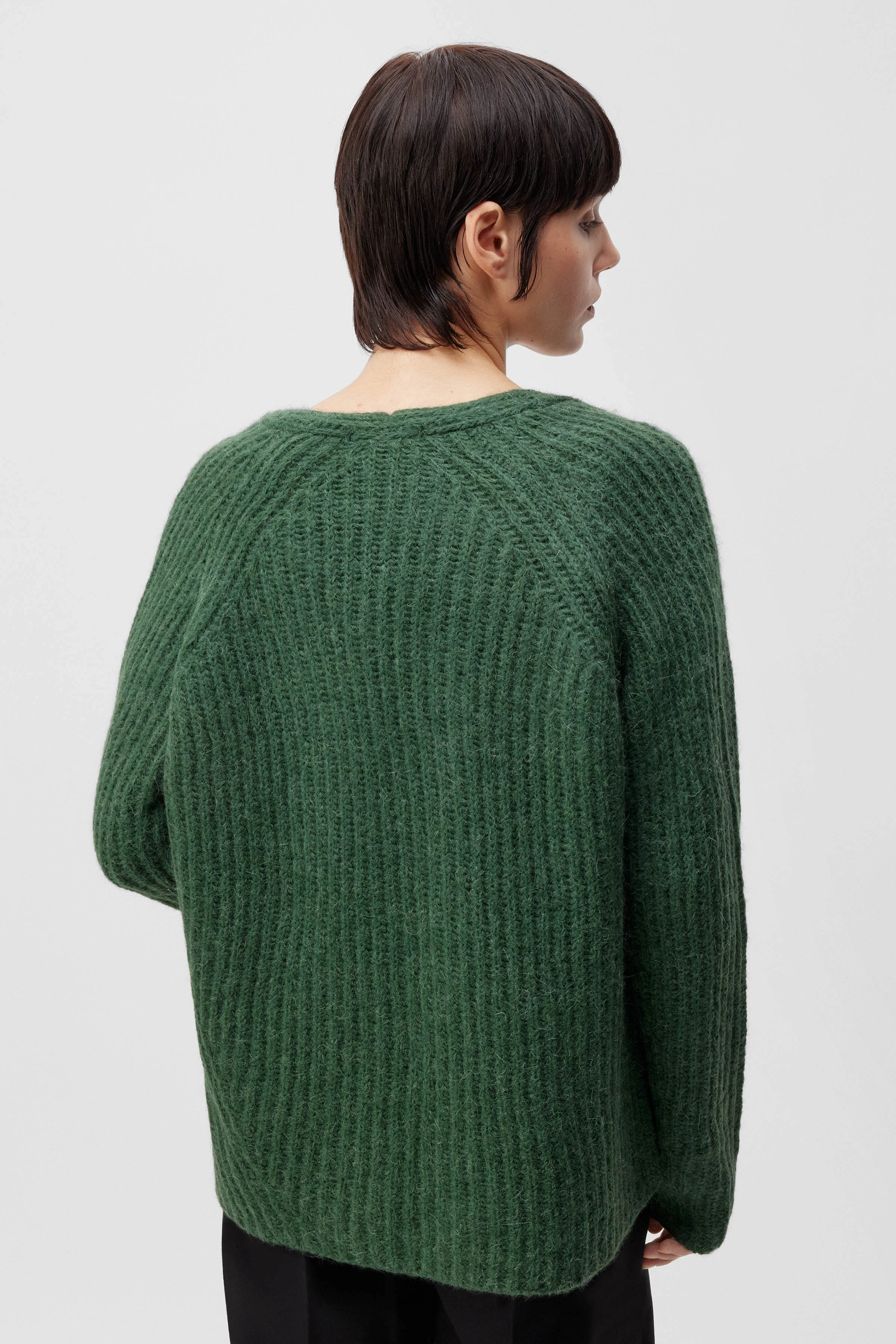 LYNETTE - trui in alpacamix - dames - groen - Rückansicht