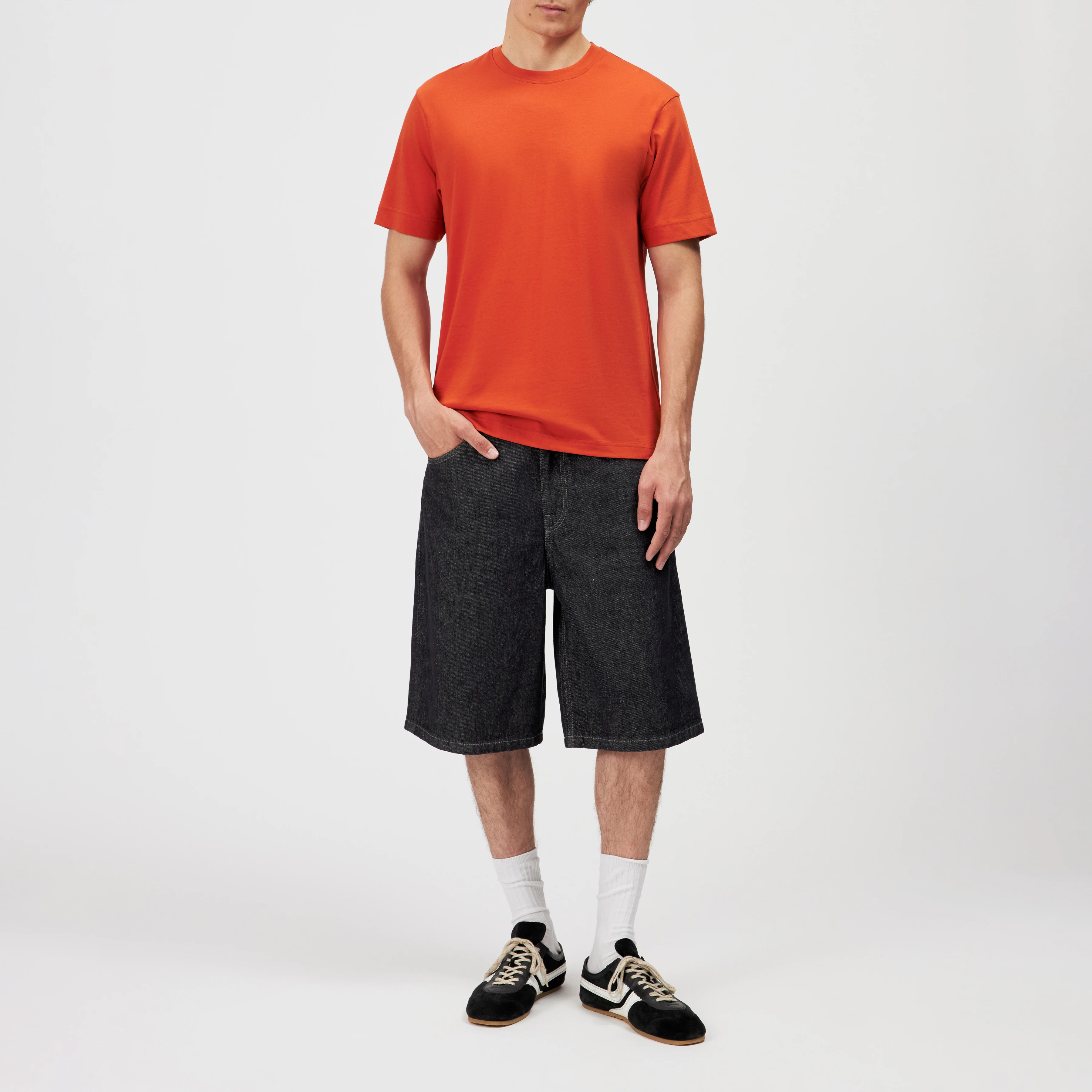 RAPHAEL - T-shirt in pure cotton - men - orange - Ganzkörper-Frontansicht