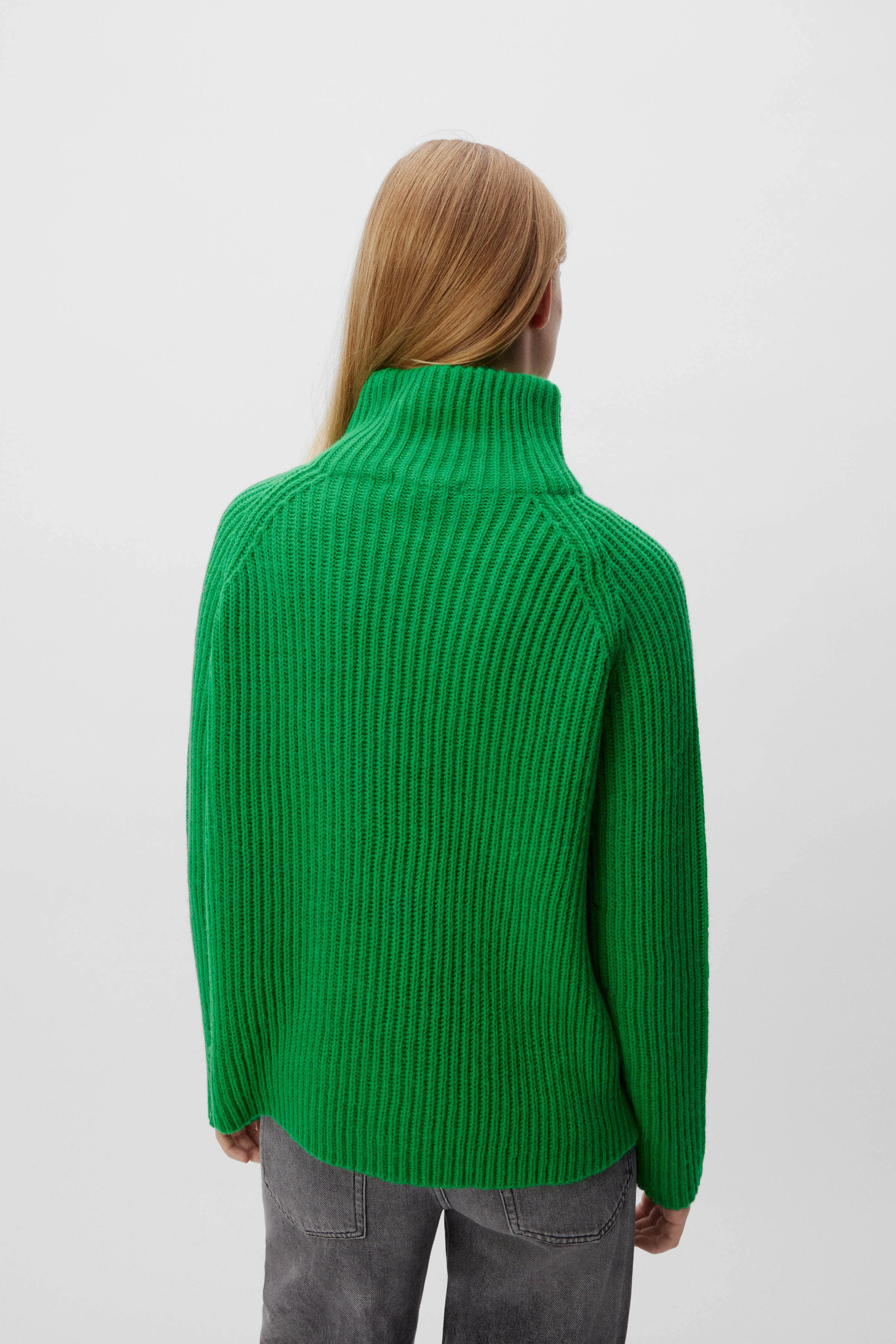 ARWEN - Rollkragenpullover aus Alpaka-Woll-Mix - Damen - grün - Rückansicht