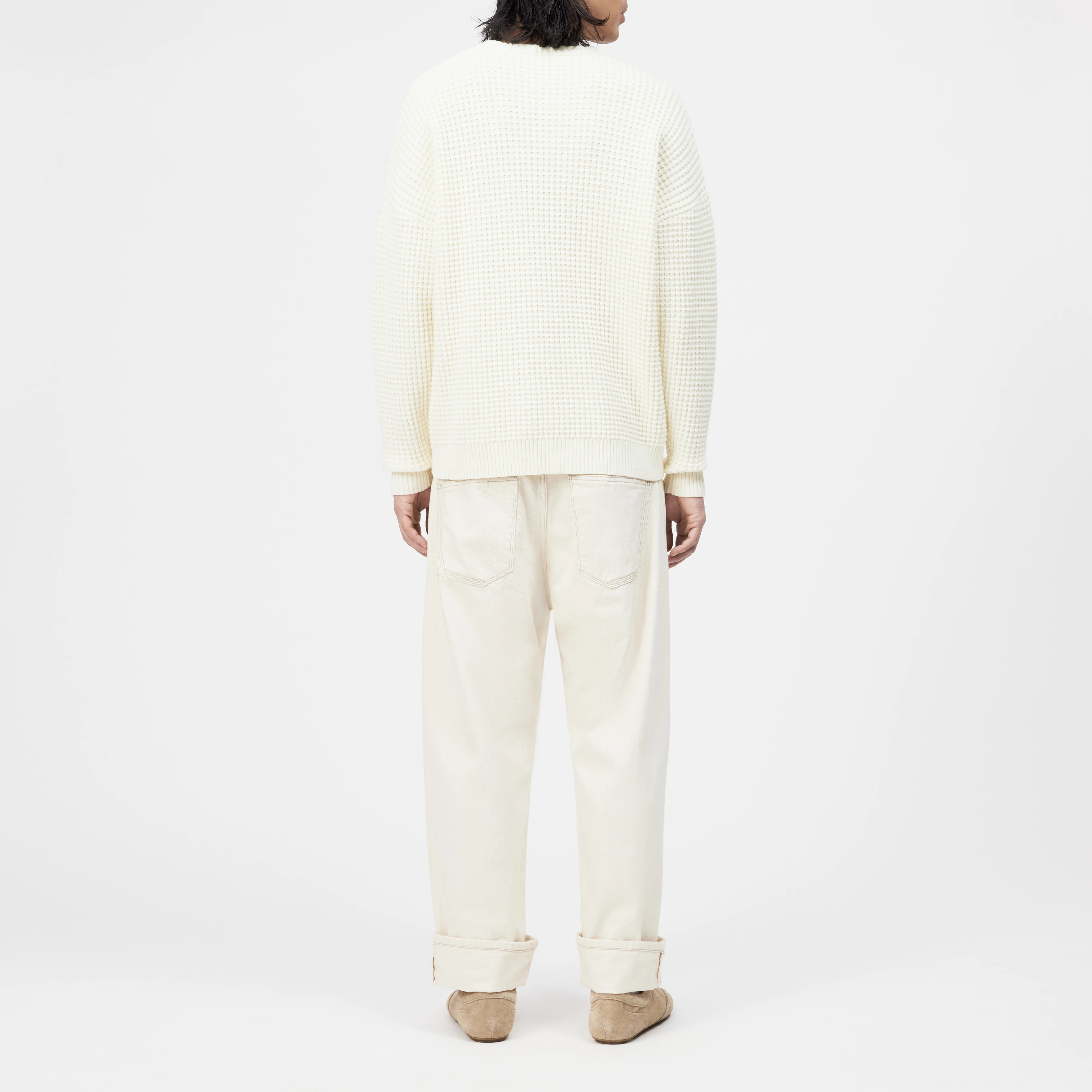 NEELIO - Pullover in Baumwoll-Mix - Herren - beige - Rückansicht