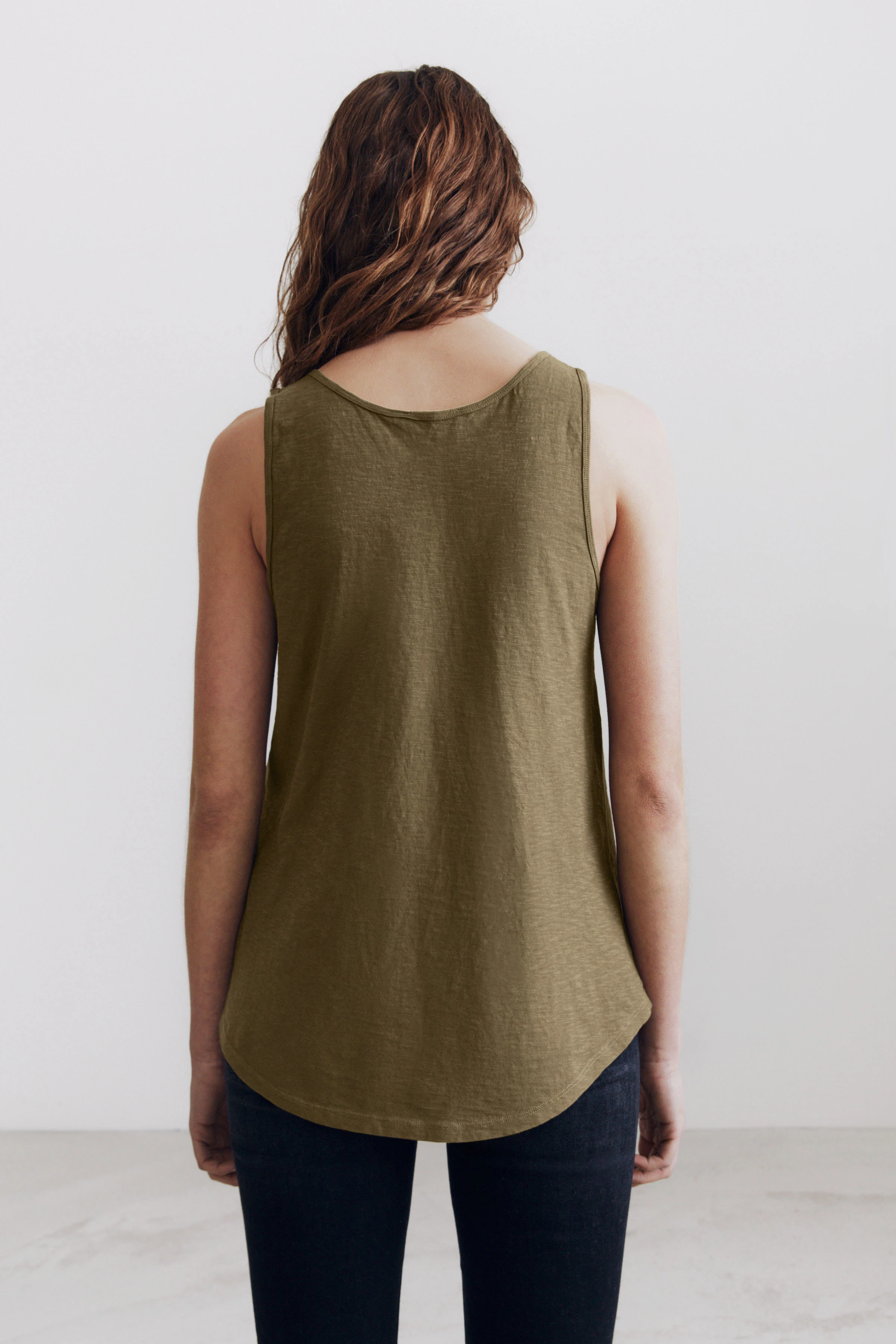 SAIMI - Jerseytop aus Baumwolle - Damen - grün - Rückansicht