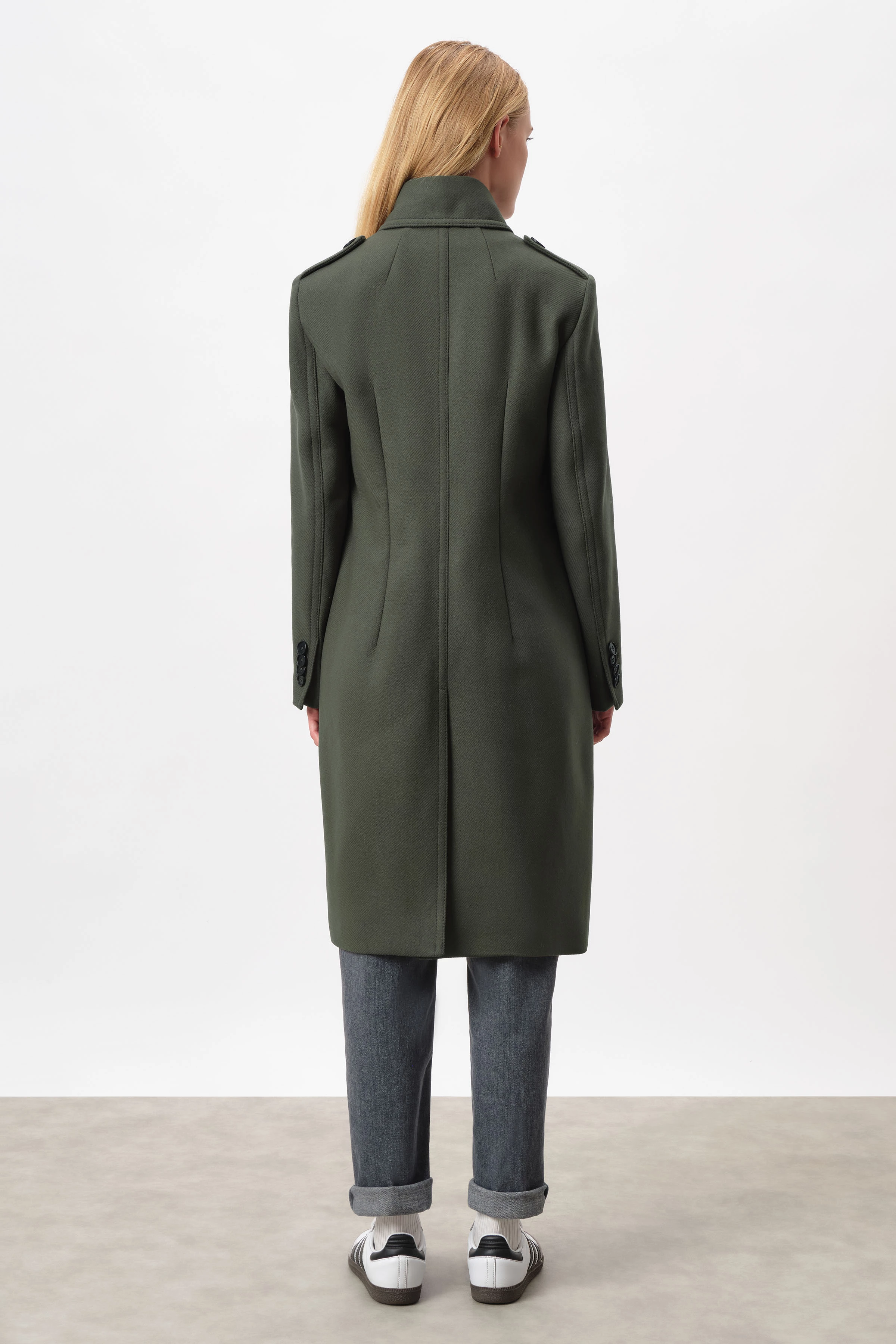 HARLESTON - Uniformmantel in winterlichem Woll-Mix - Damen - grün - Rückansicht