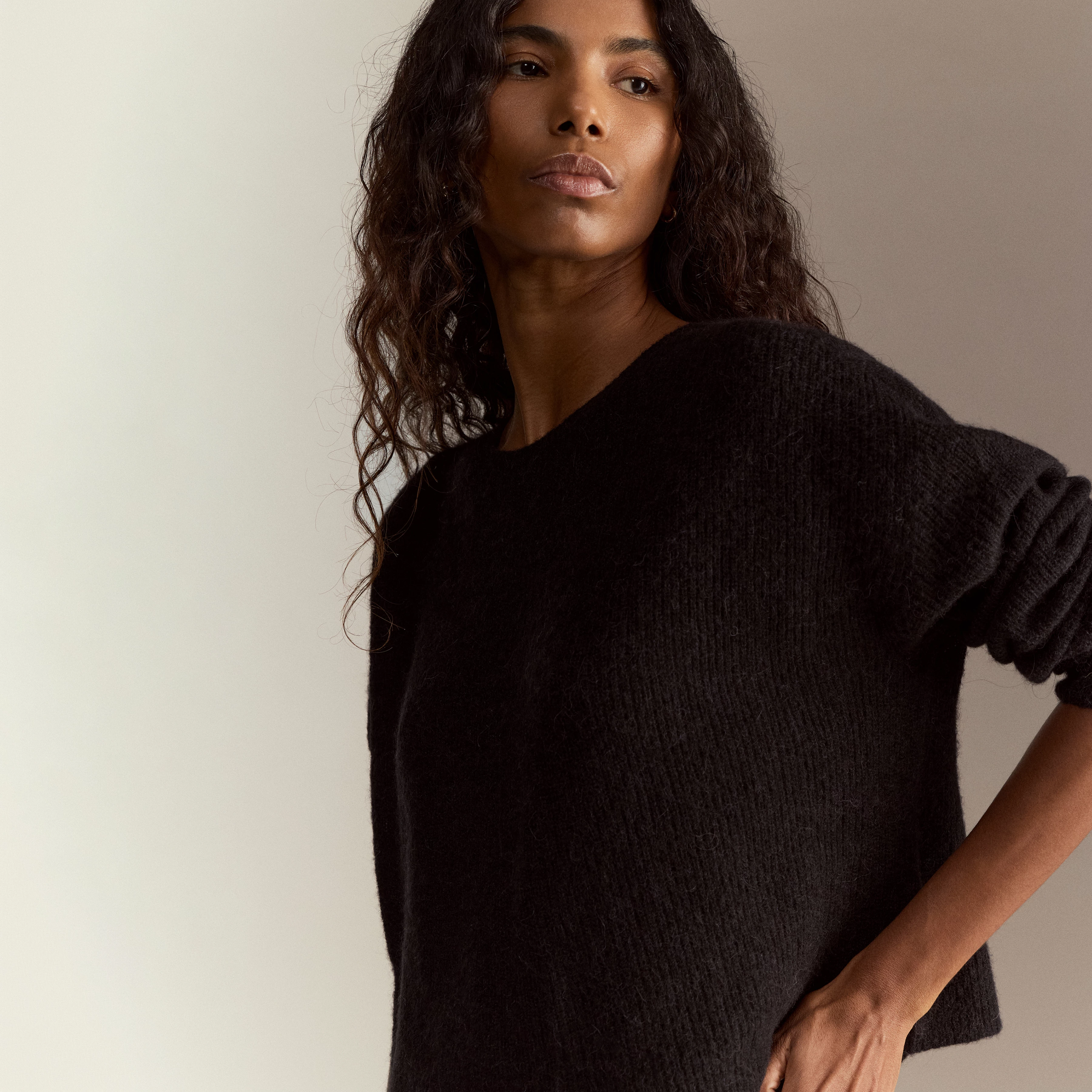 IMENY - Short Suri Alpaca blend jumper - women - black