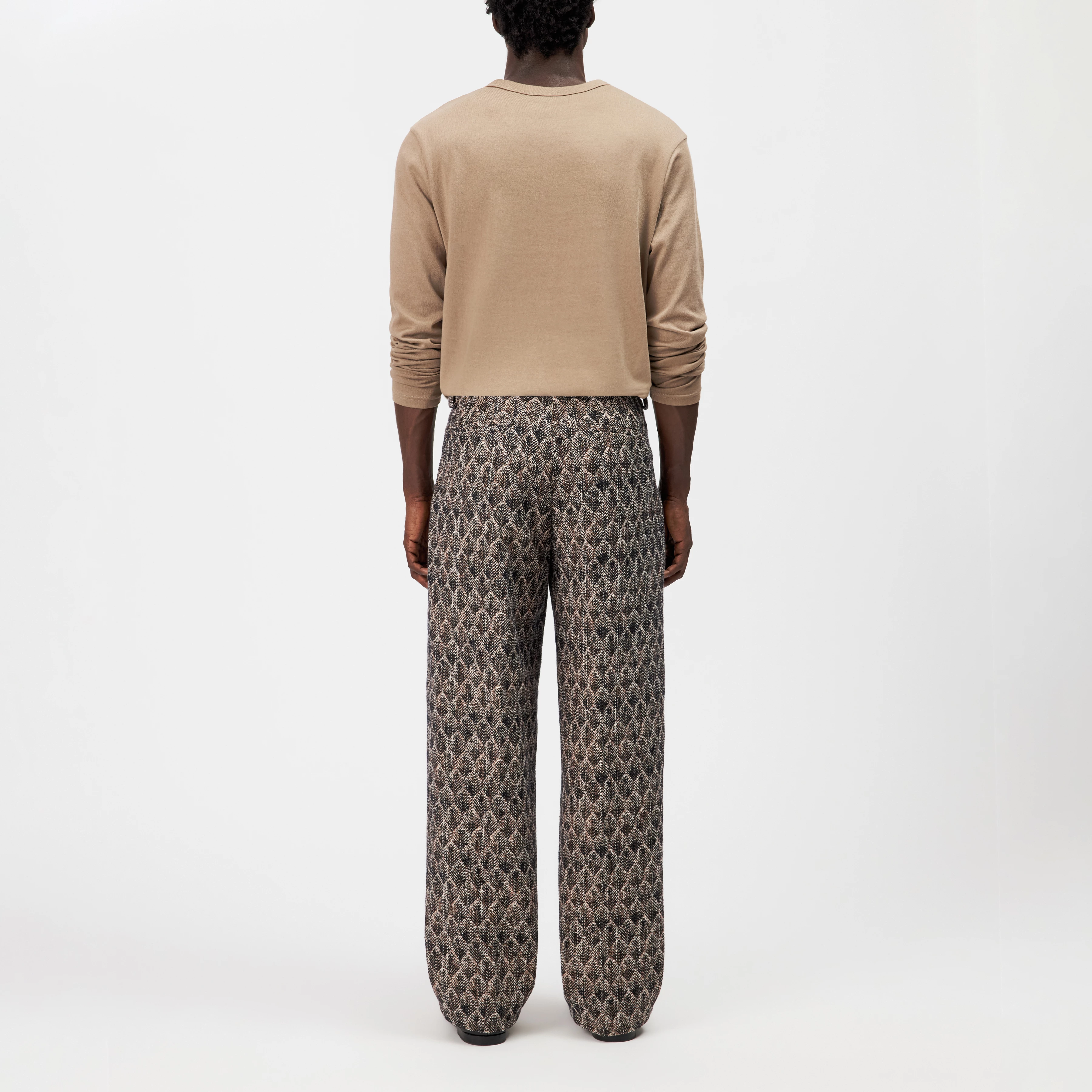 DACOMA - Casual cotton-blend trousers - men - brown - Rückansicht