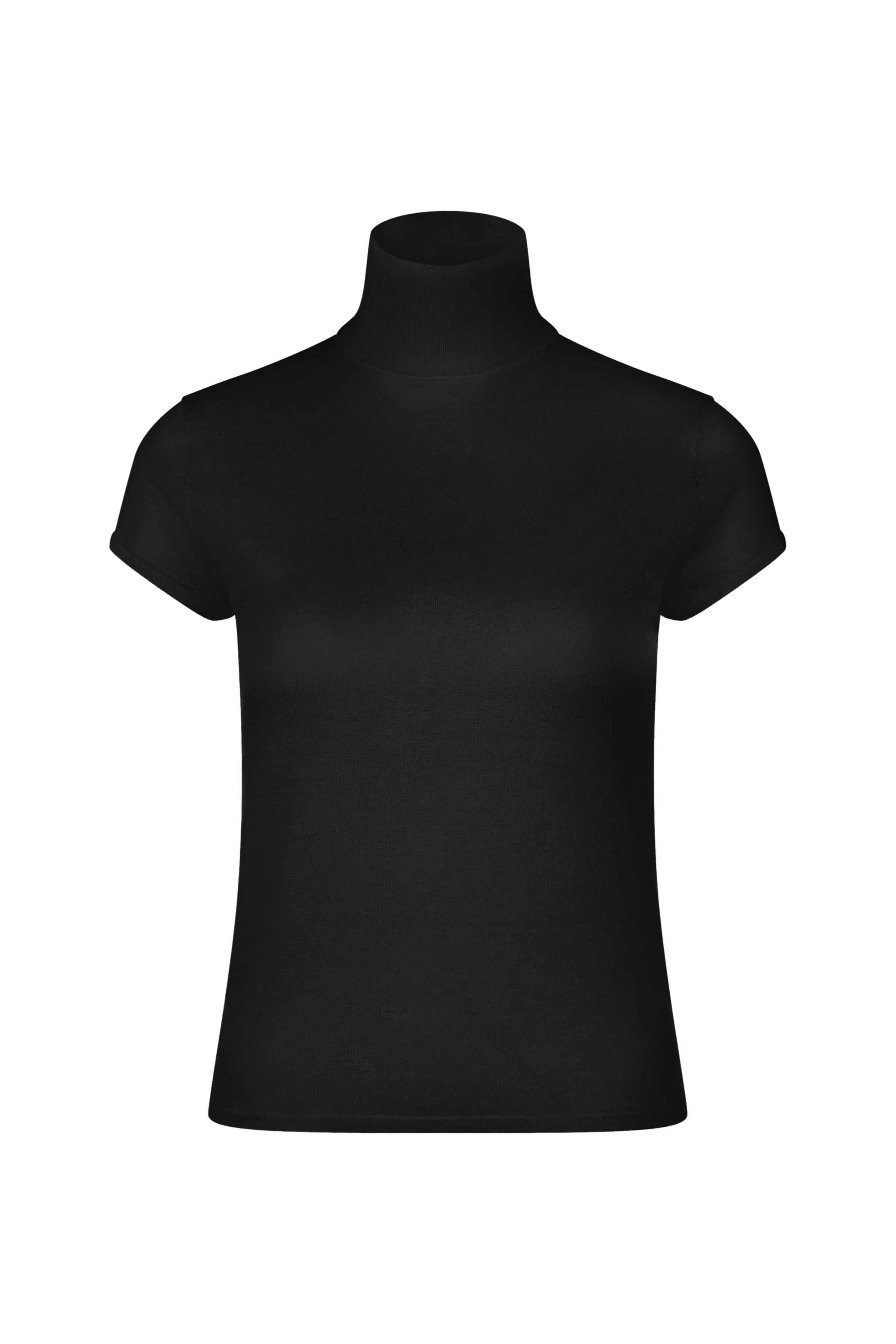 IRIMA - t-shirt in silk-cashmere mix - women - black - Freisteller Frontansicht