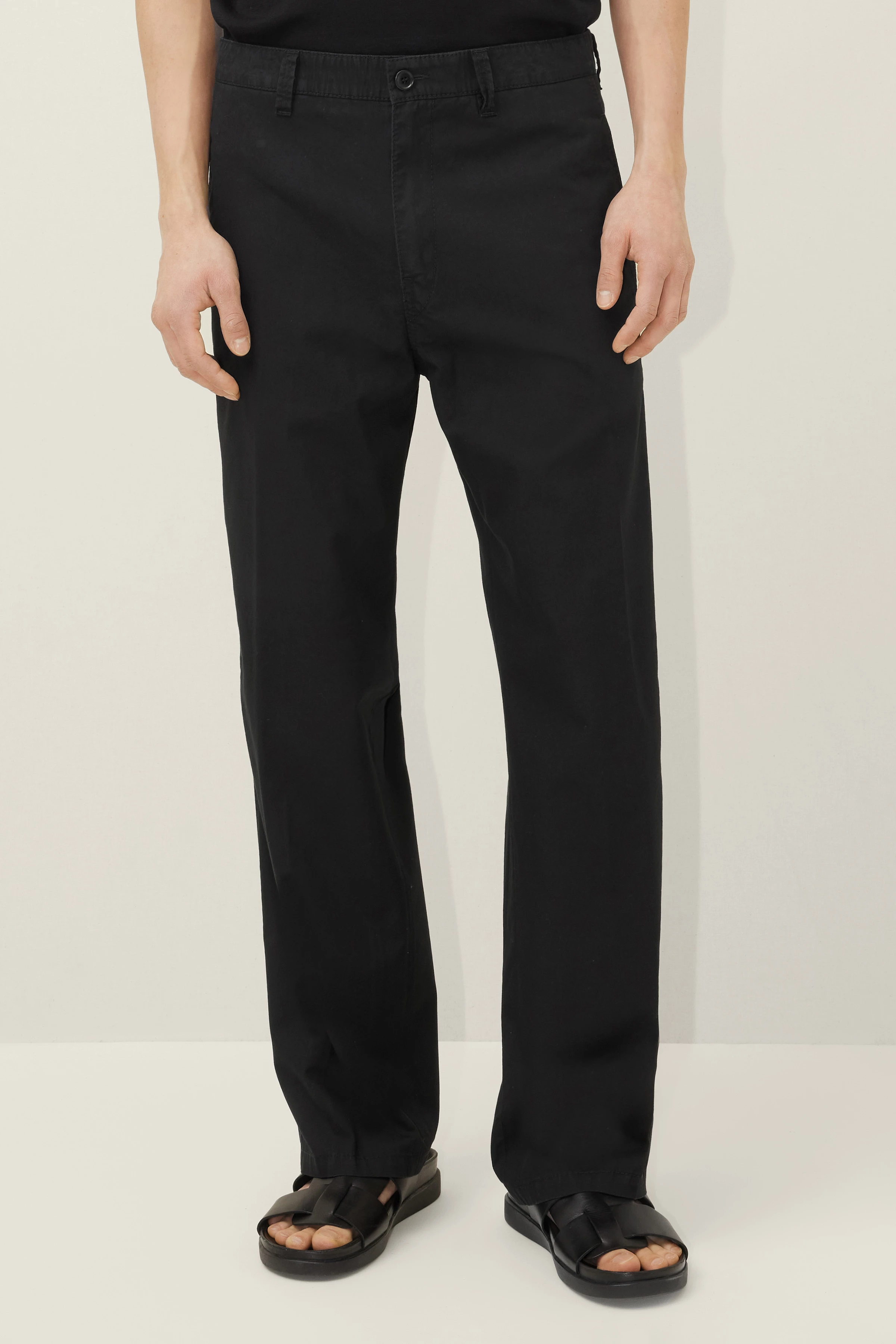 TAVIS_2 - Straight Leg Chino in Cotton-Viscose Mix - men - Natural Aluminium - Frontansicht