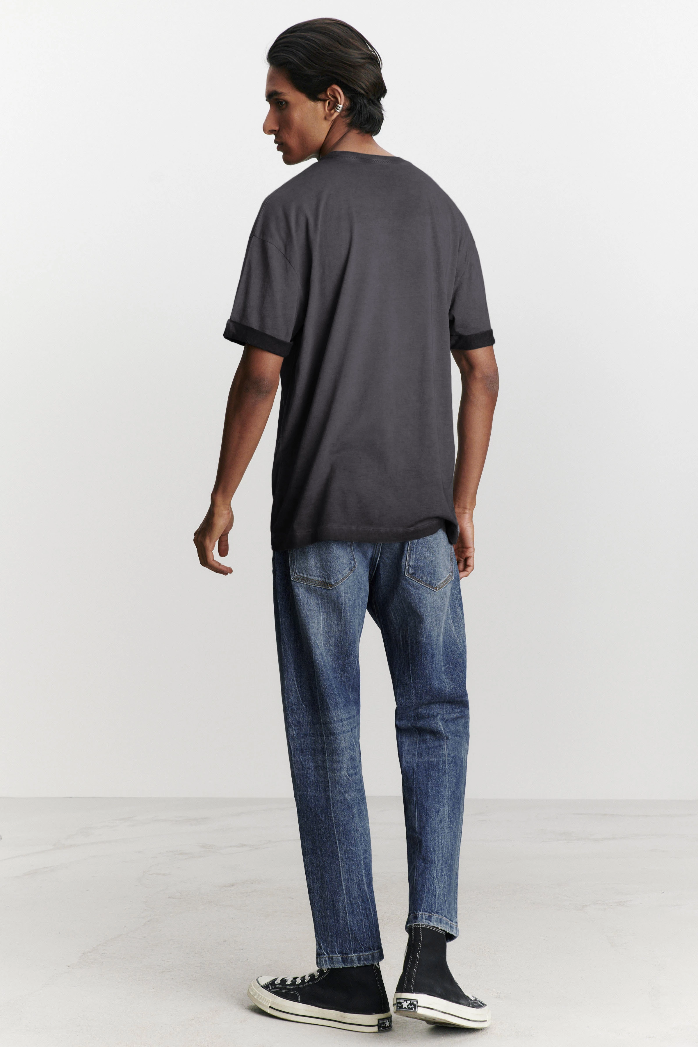 THILO - relaxed fit t-shirt made of modal mix - men - grey - Rückansicht