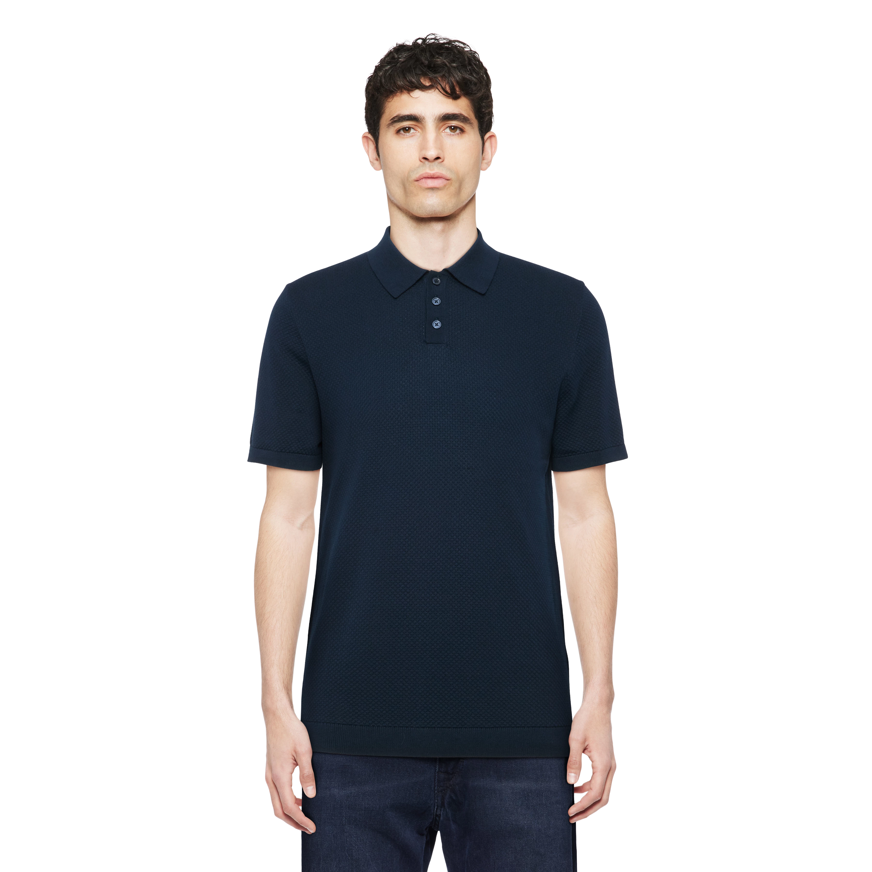 TRITON - Polo-Shirt in Baumwolle - Herren - blau - Frontansicht