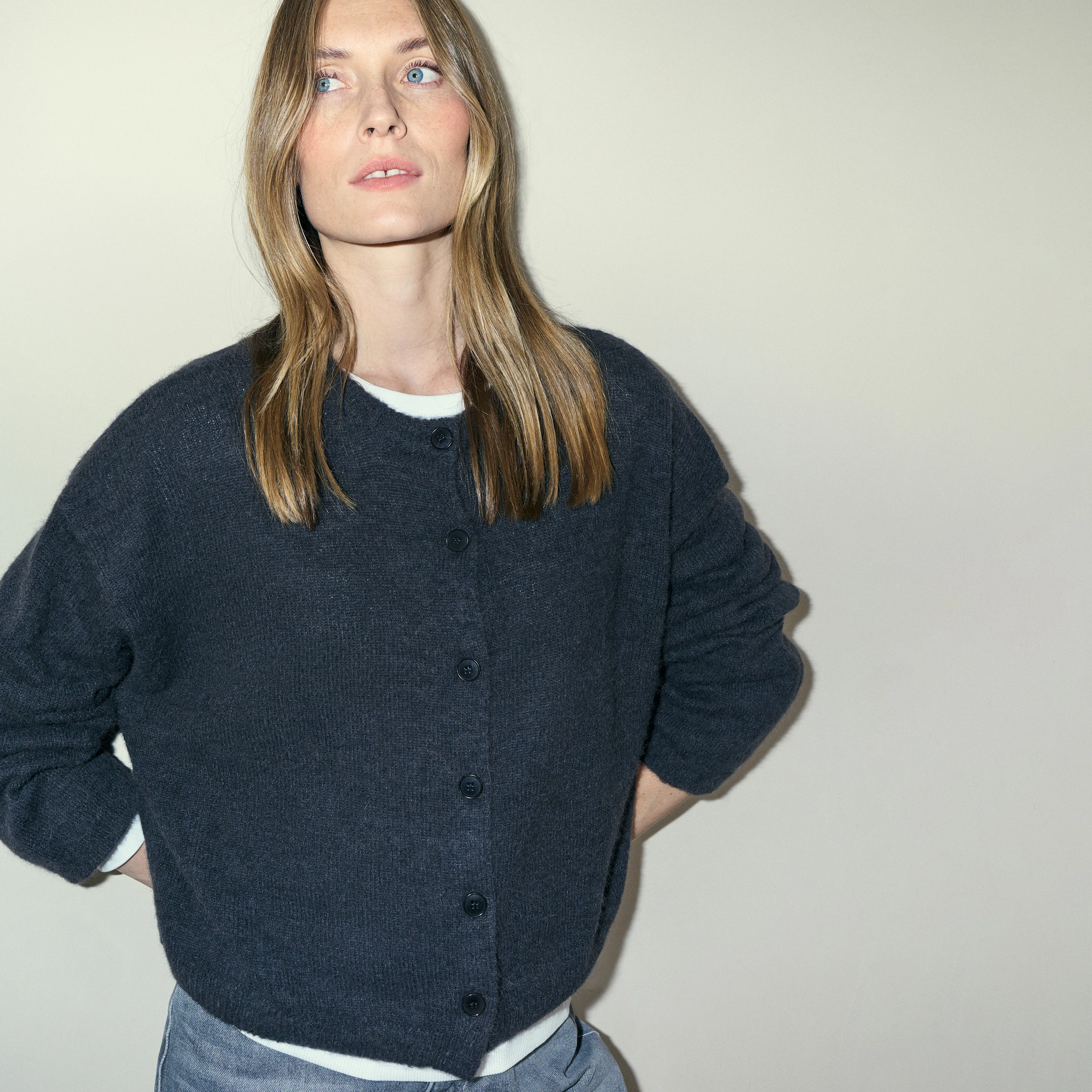 MARWENI - Oversized alpaca-blend cardigan - women - grey