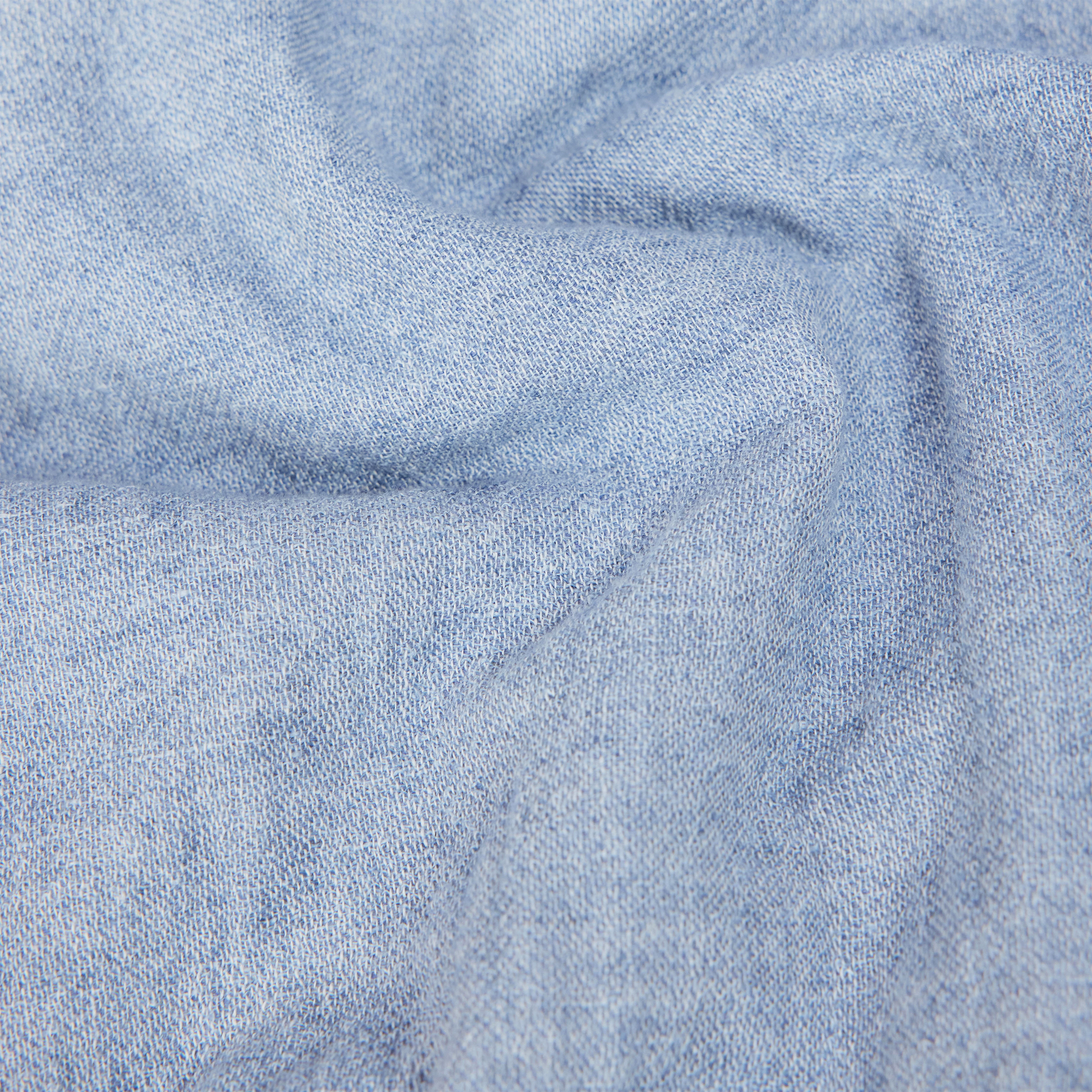 DUBIOUS - Shorts taille haute lin-look denim - women - bleu - Materialbild (B2C)