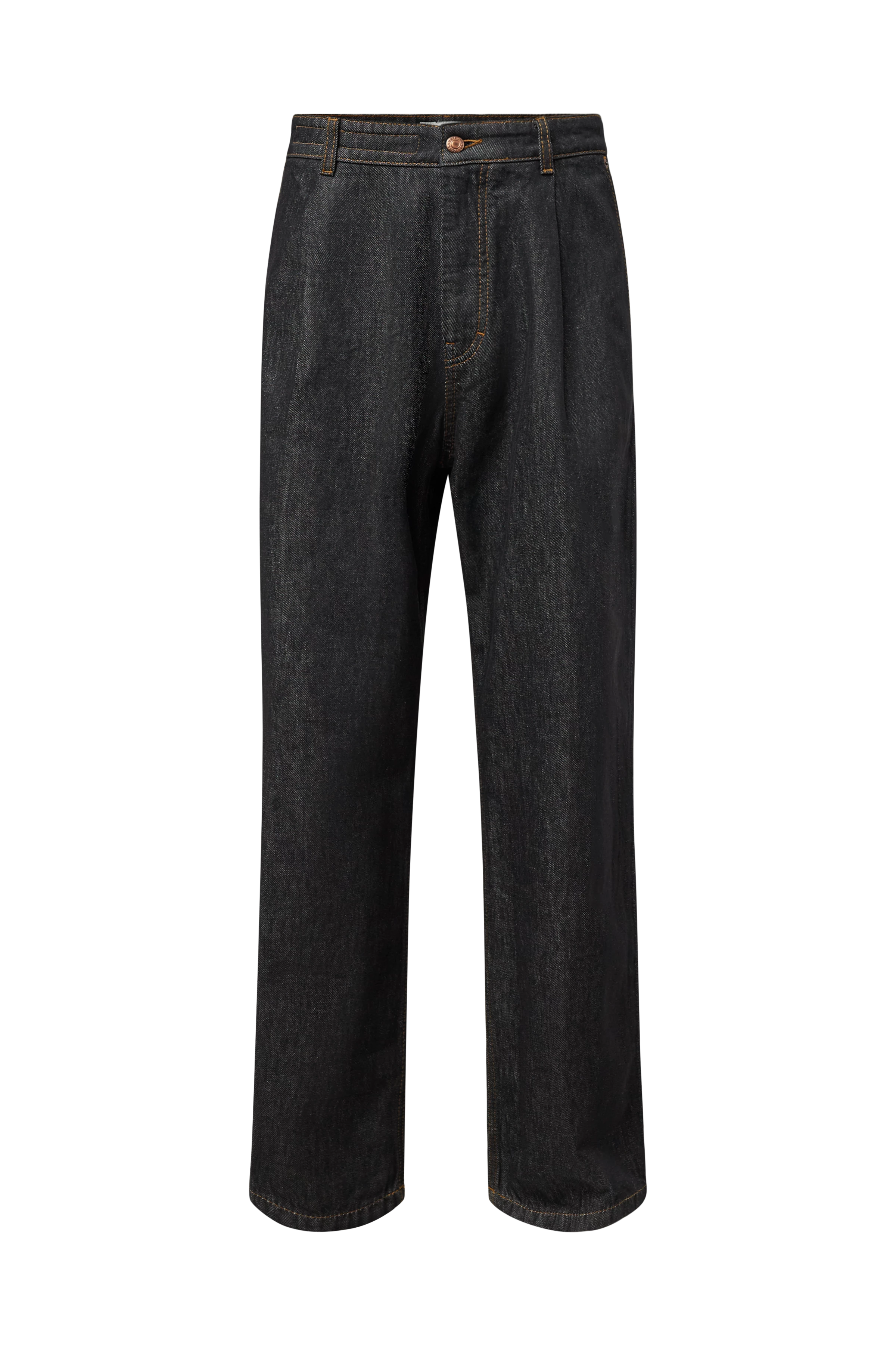 RIKKAD - Wide pleated trousers in dark denim - men - black - Freisteller Frontansicht