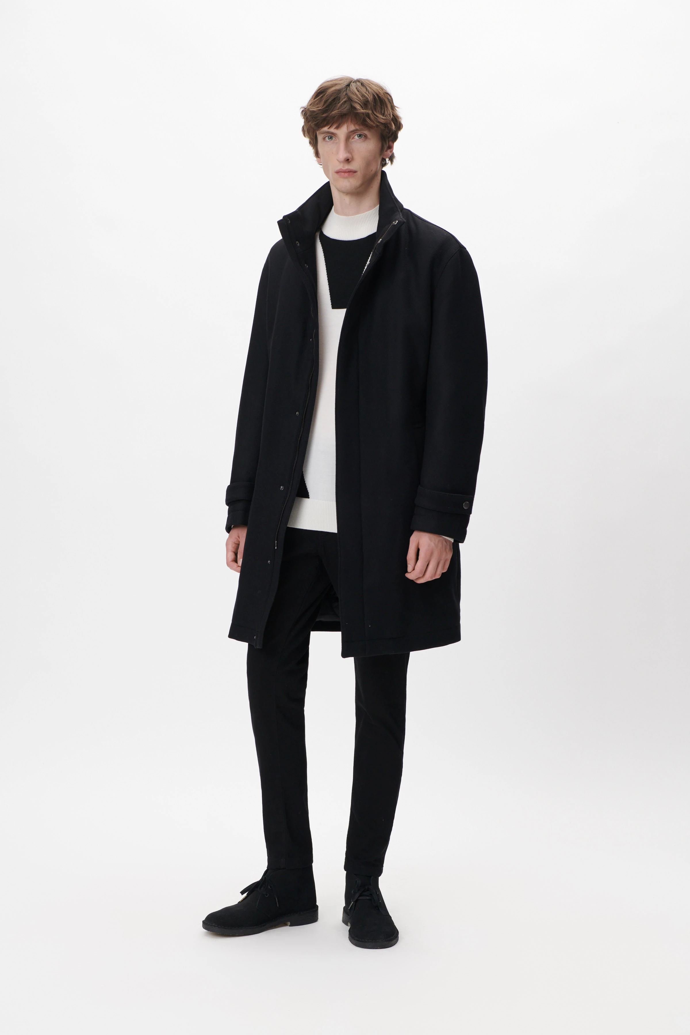 ZAYN - Stehkragenpullover in Schurwolle - Herren - off white - Ganzkörper-Frontansicht