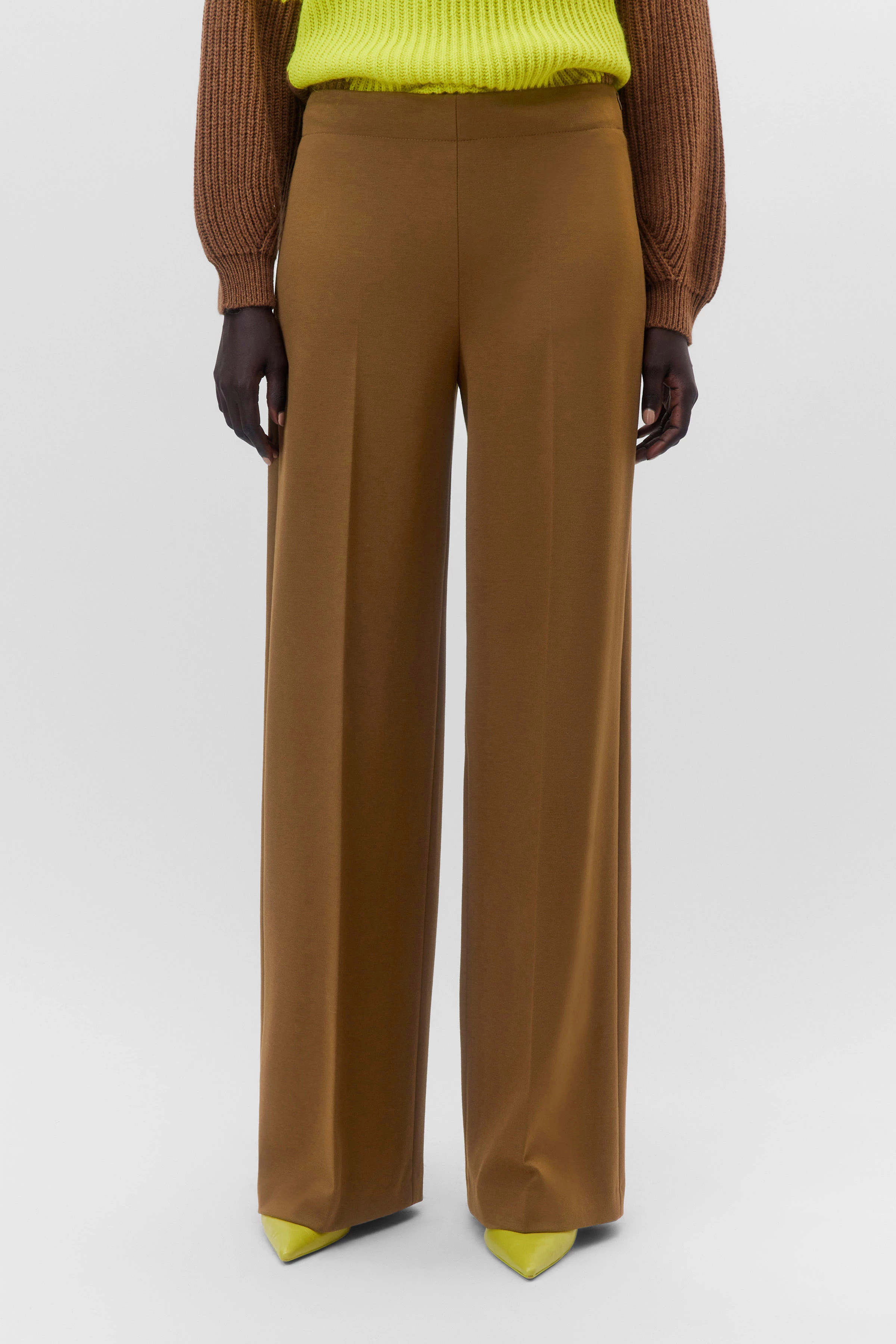 BEFORE - Jersey Marlenehose - Damen - braun - Frontansicht