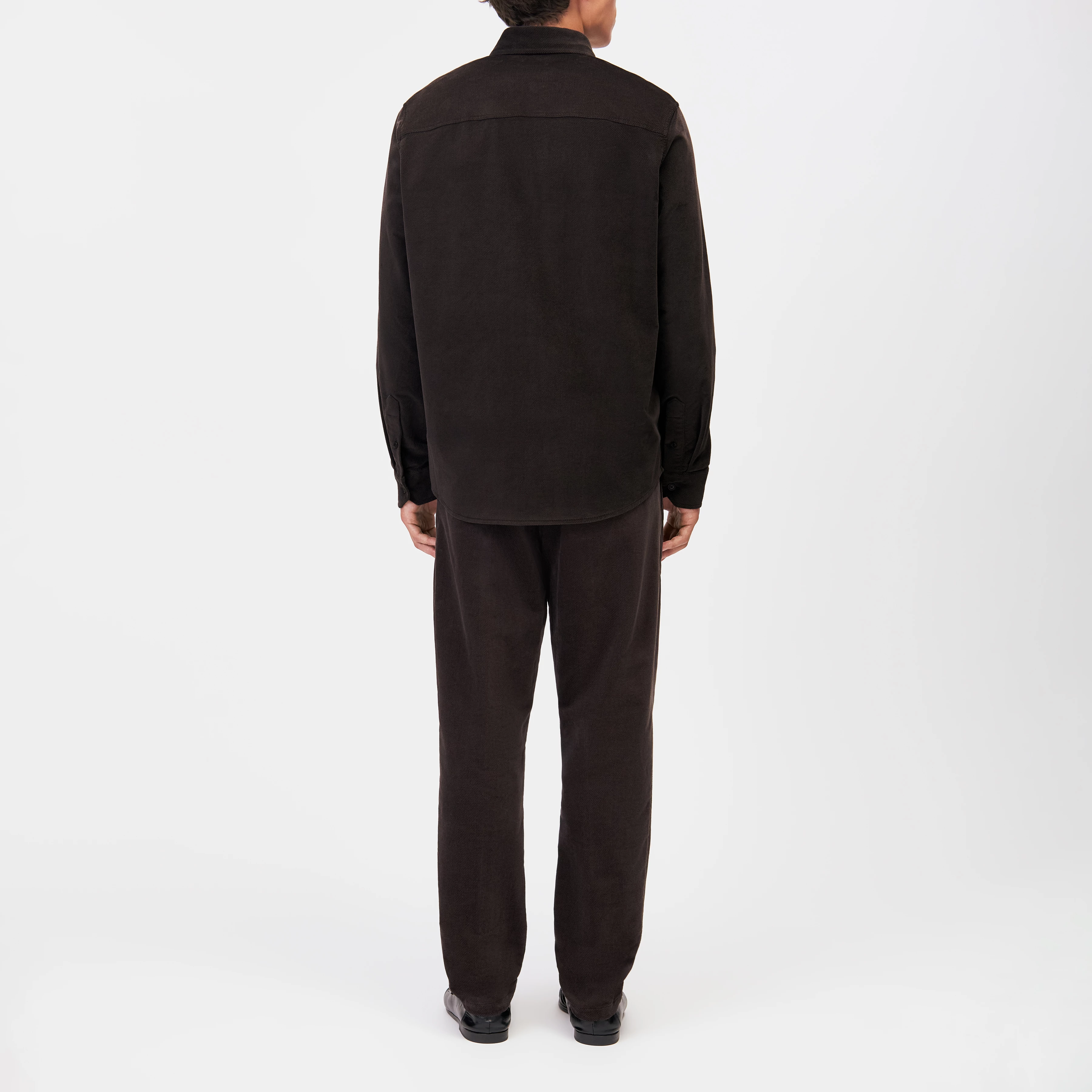 LIET_3 - Button-Down Hemd in Samt-Optik - Herren - braun - Rückansicht