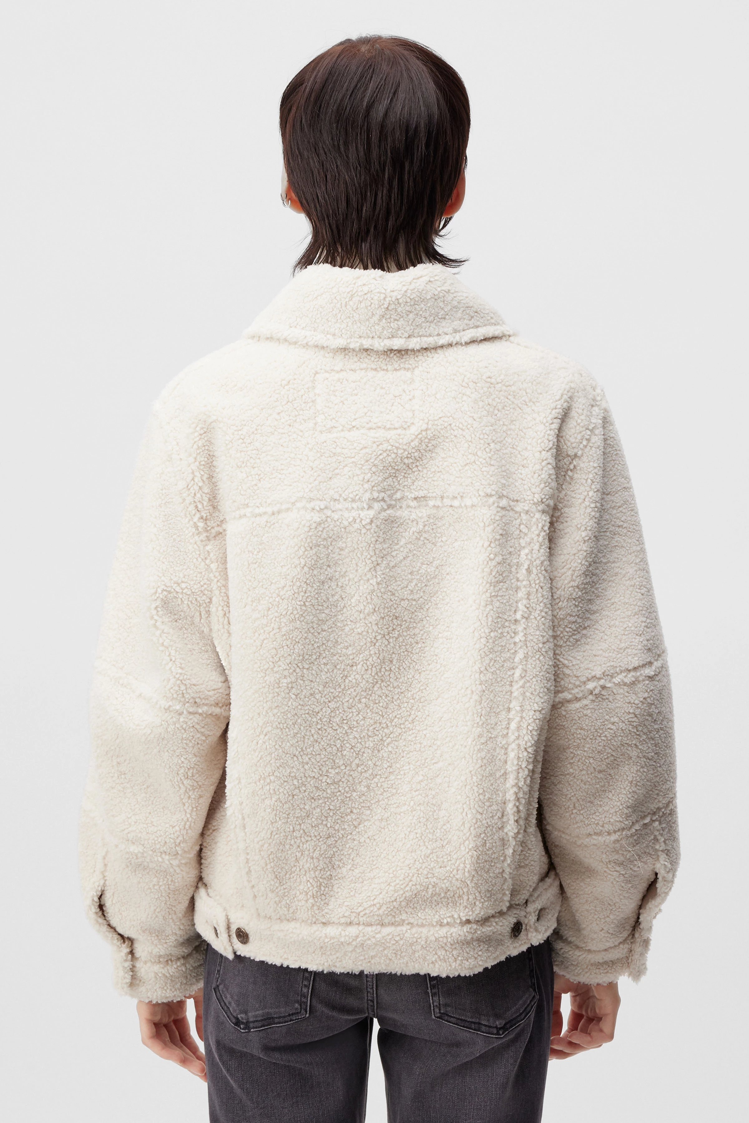 BRASA - oversized Teddyjacke - Damen - beige - Rückansicht