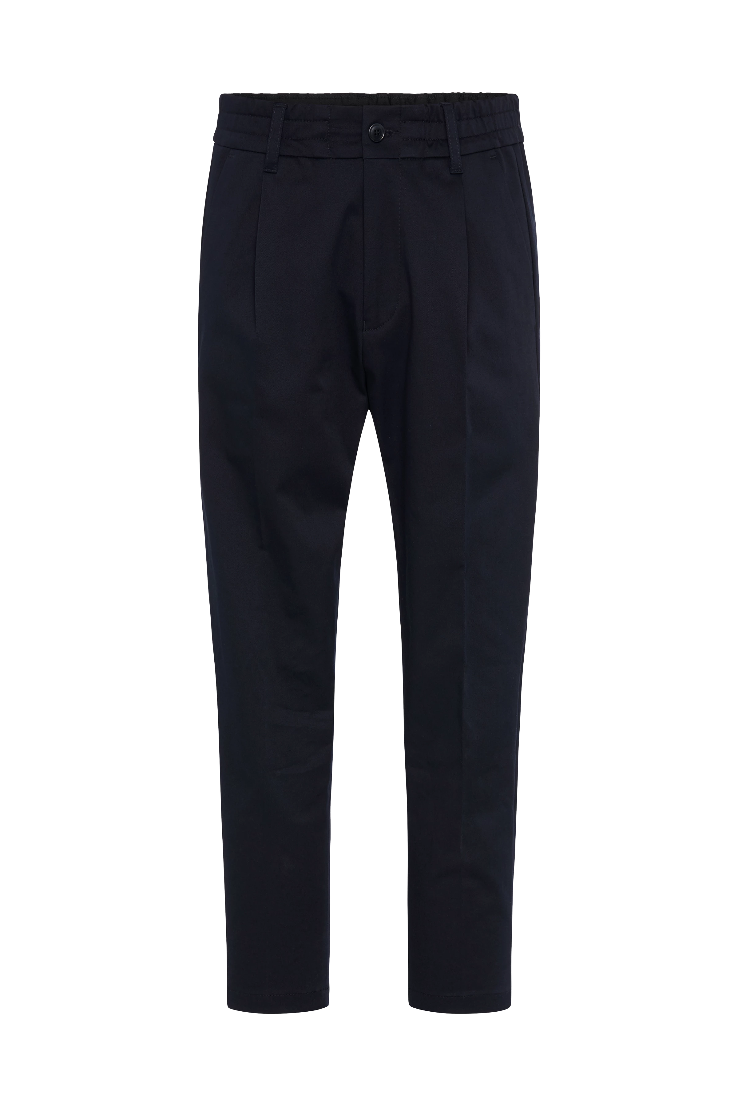 CHASY - Casual trousers with pleats in cotton gabardine - men - blue - Freisteller Frontansicht