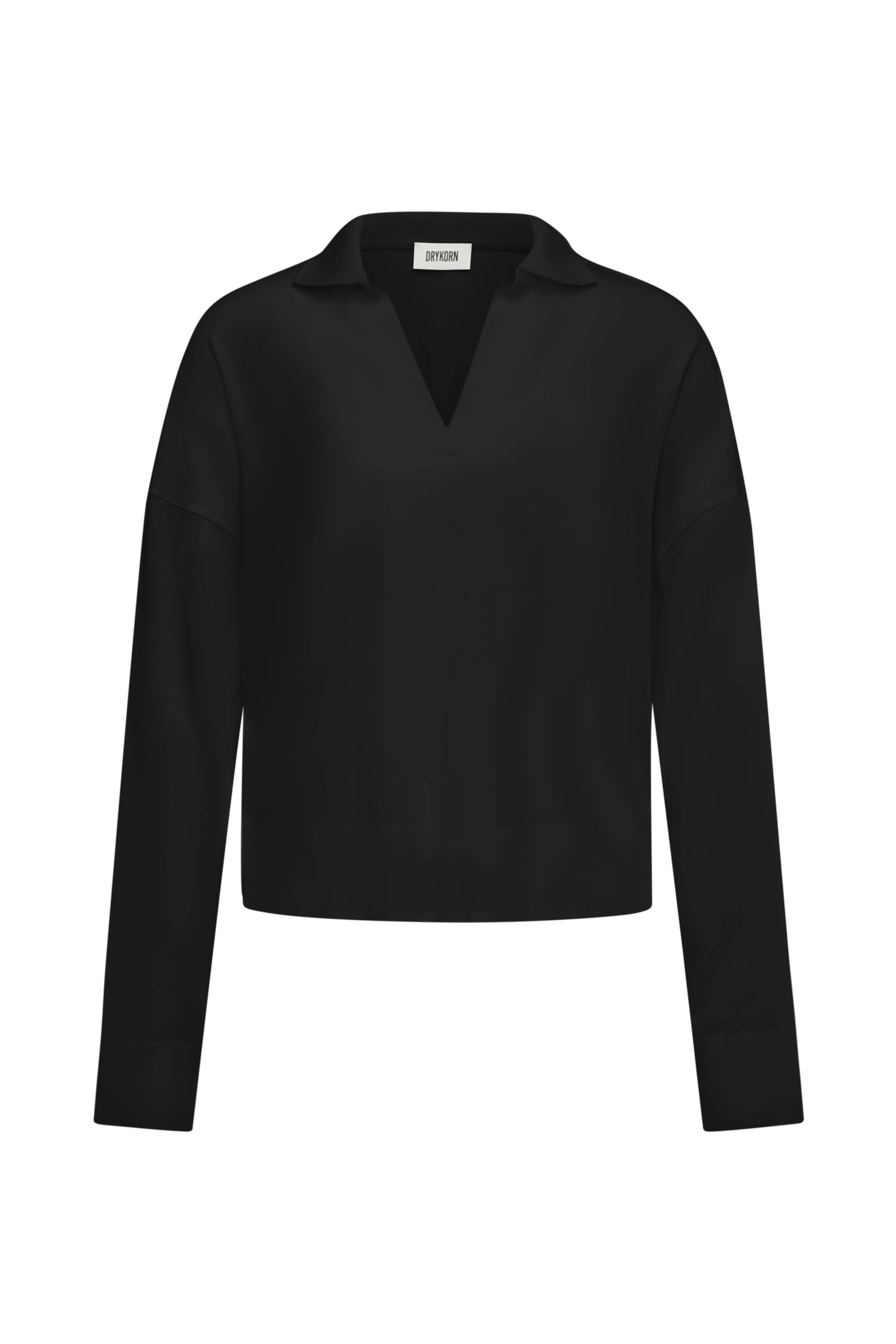 PIRILLA - Longsleeve in Lyocell-Baumwoll-Mix - Damen - schwarz - Freisteller Frontansicht