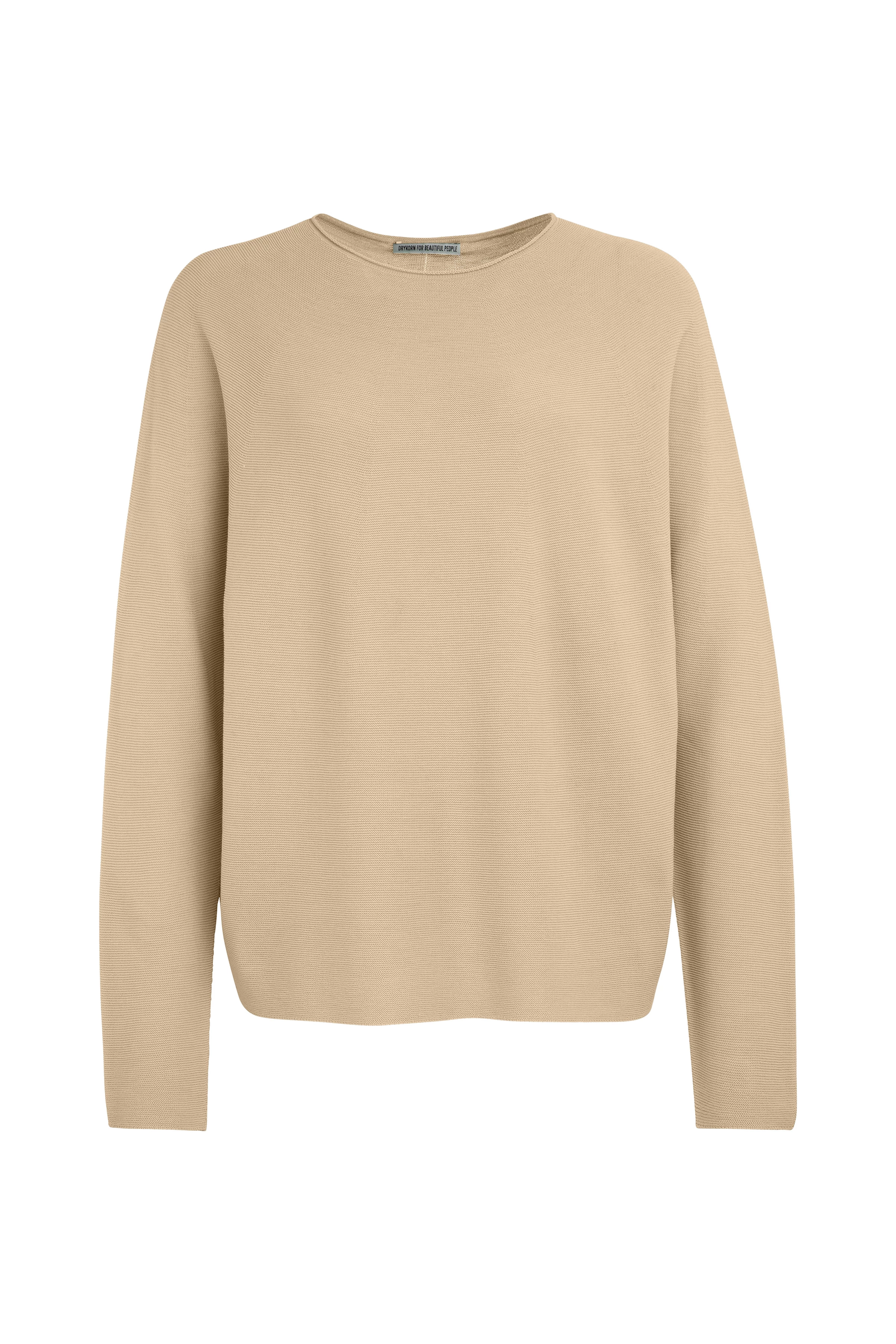 MAILA - clean knit sweater made of pure cotton - women - beige - Freisteller Frontansicht
