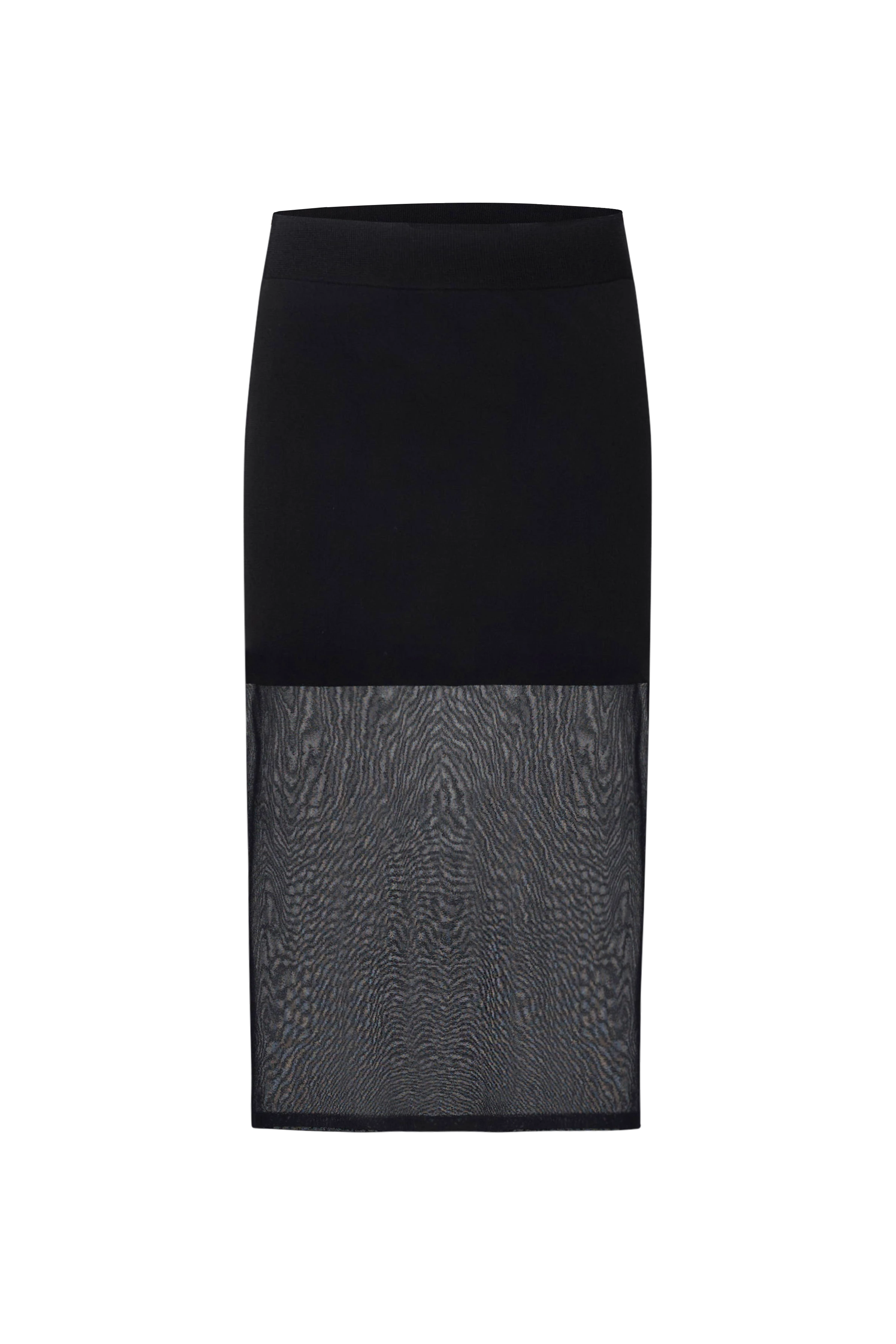 NELANA - midi knitted skirt in viscose mix - women - Natural Aluminium - Freisteller Frontansicht