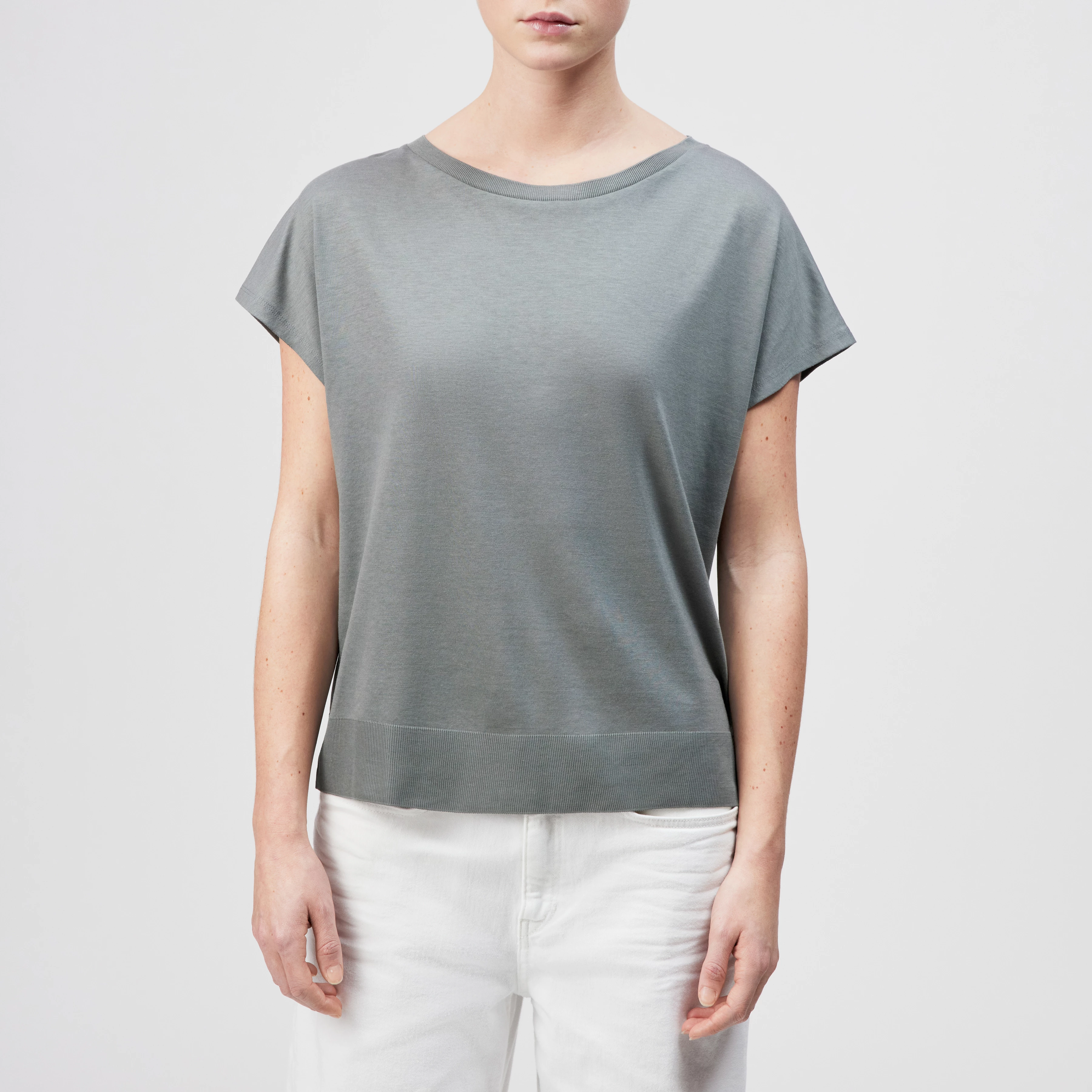 VANOPE - T-shirt in lyocell-cotton mix - women - green - Frontansicht