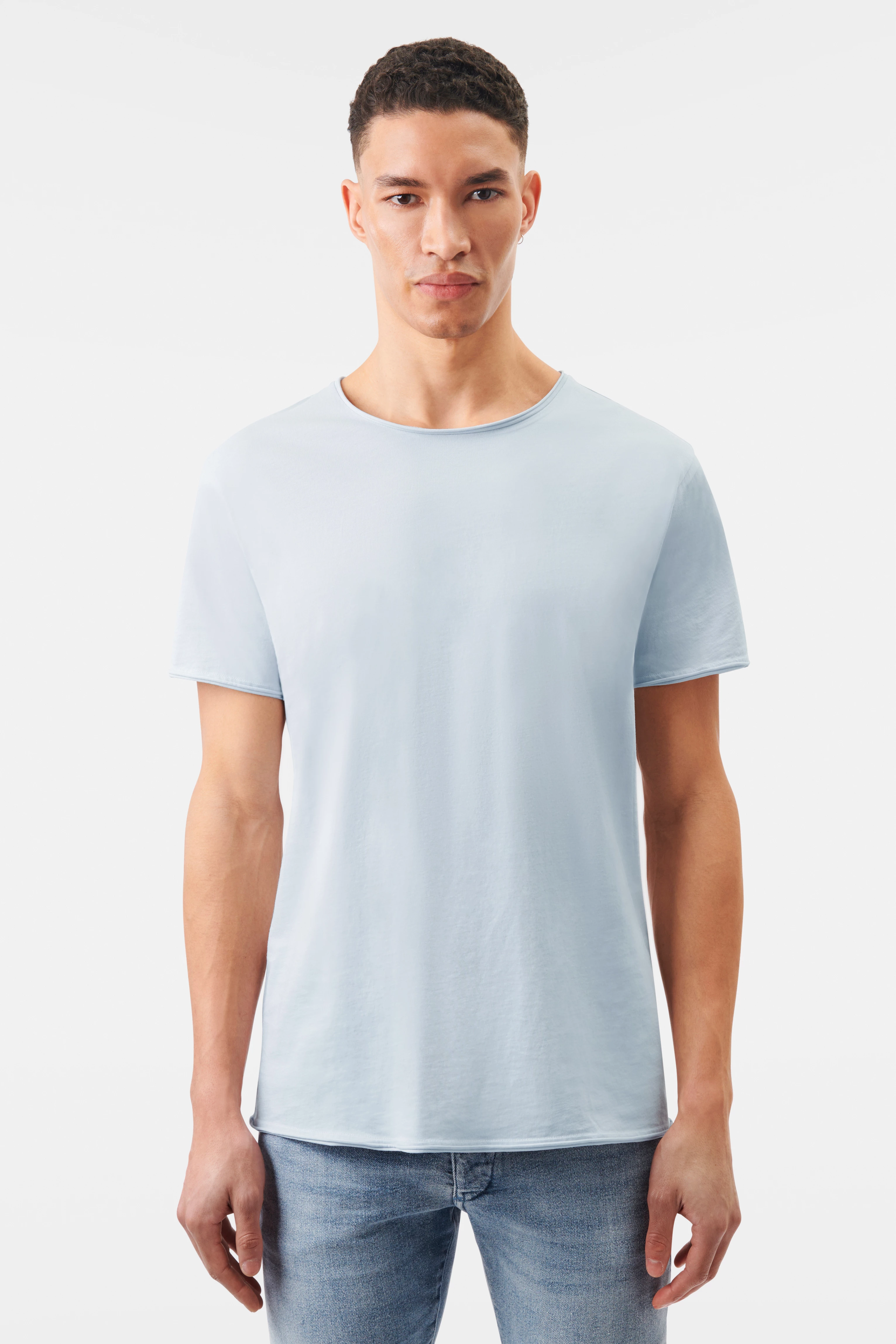 KENDRICK - Lockeres T-Shirt in reiner Baumwolle - Herren - blau - Frontansicht