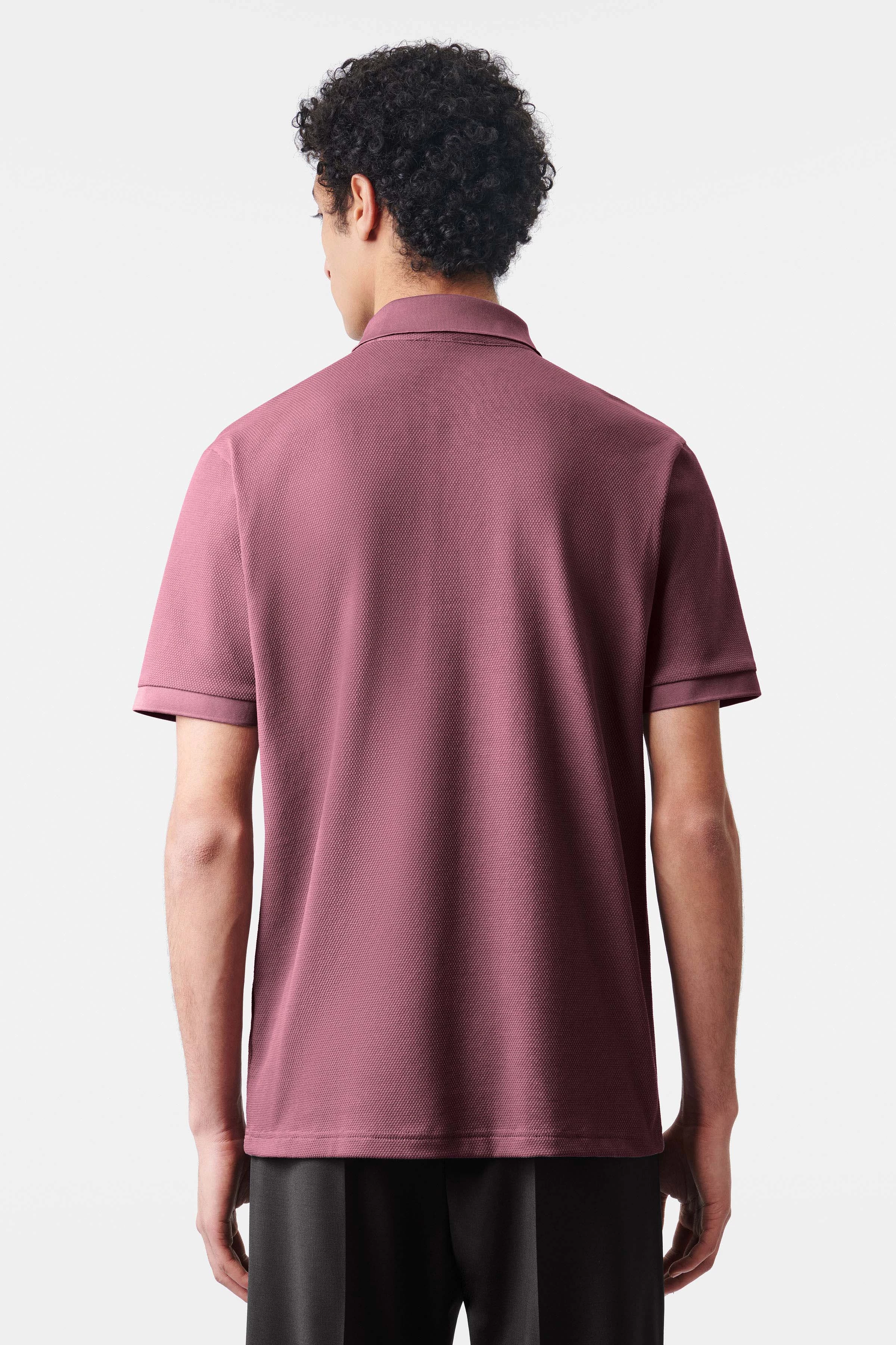 SANTOS - classic regular fit polo in a cotton blend - men - purple - Rückansicht