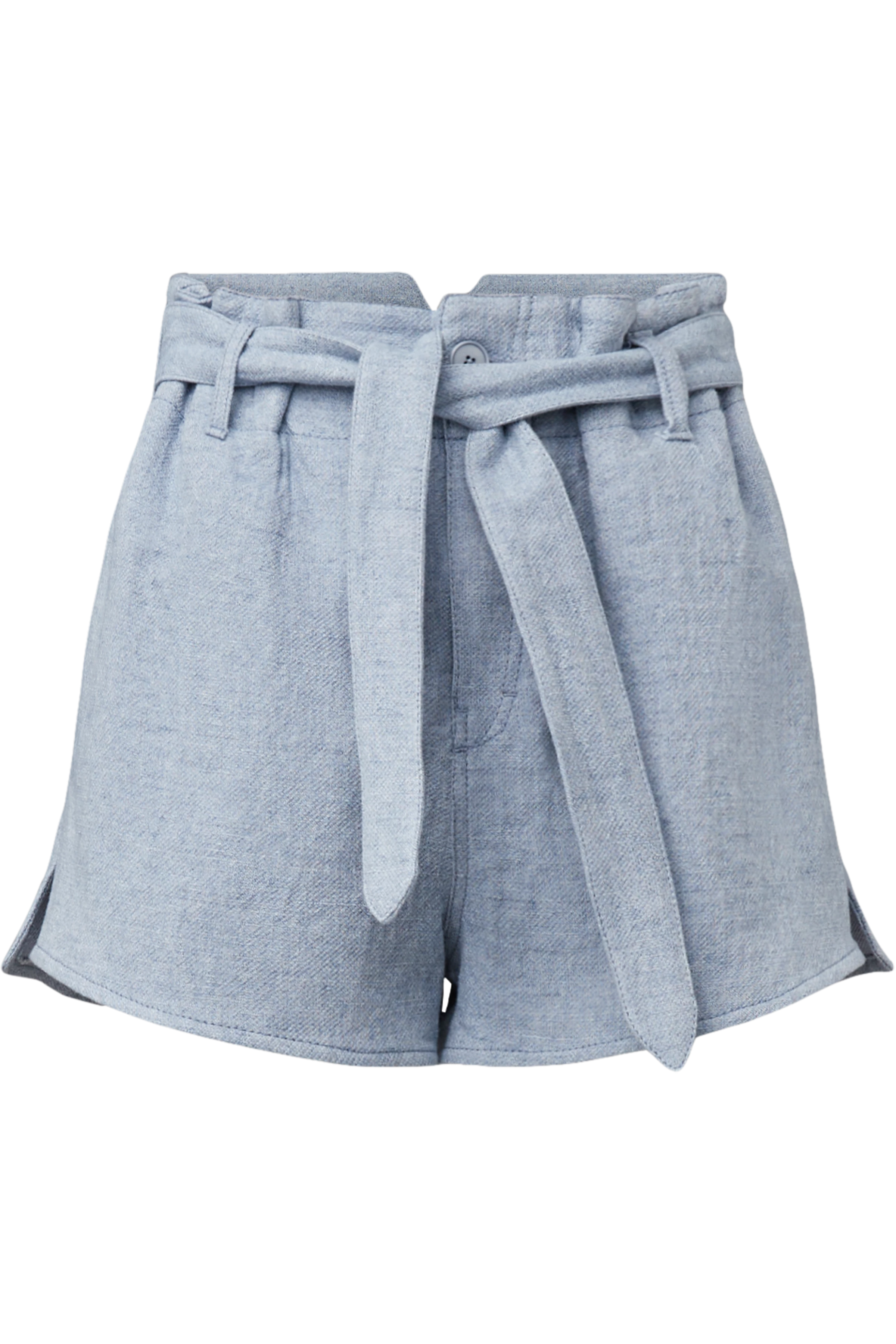 DUBIOUS - Shorts taille haute lin-look denim - women - bleu - Freisteller Frontansicht