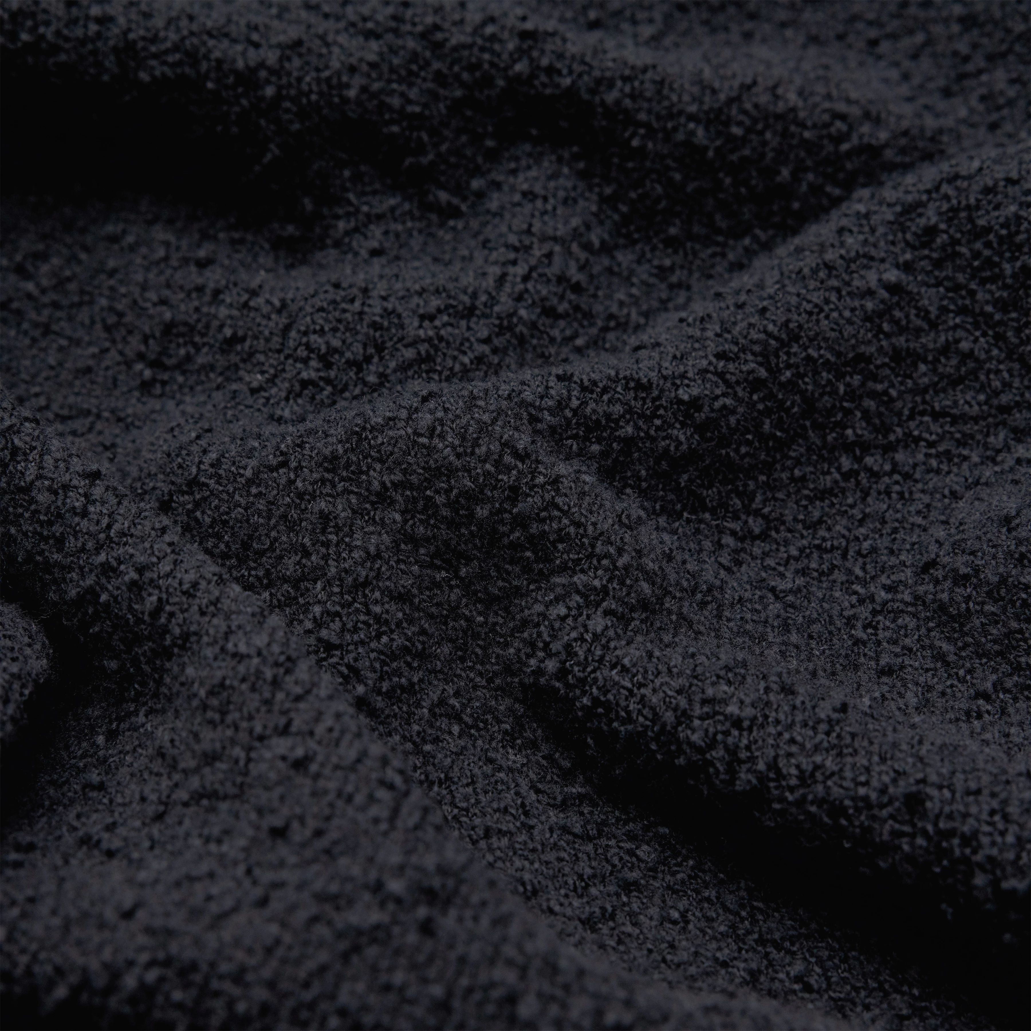 BEKKET - Knitted polo shirt with button placket in bouclé cotton blend - men - Natural Aluminium - Materialbild (B2C)