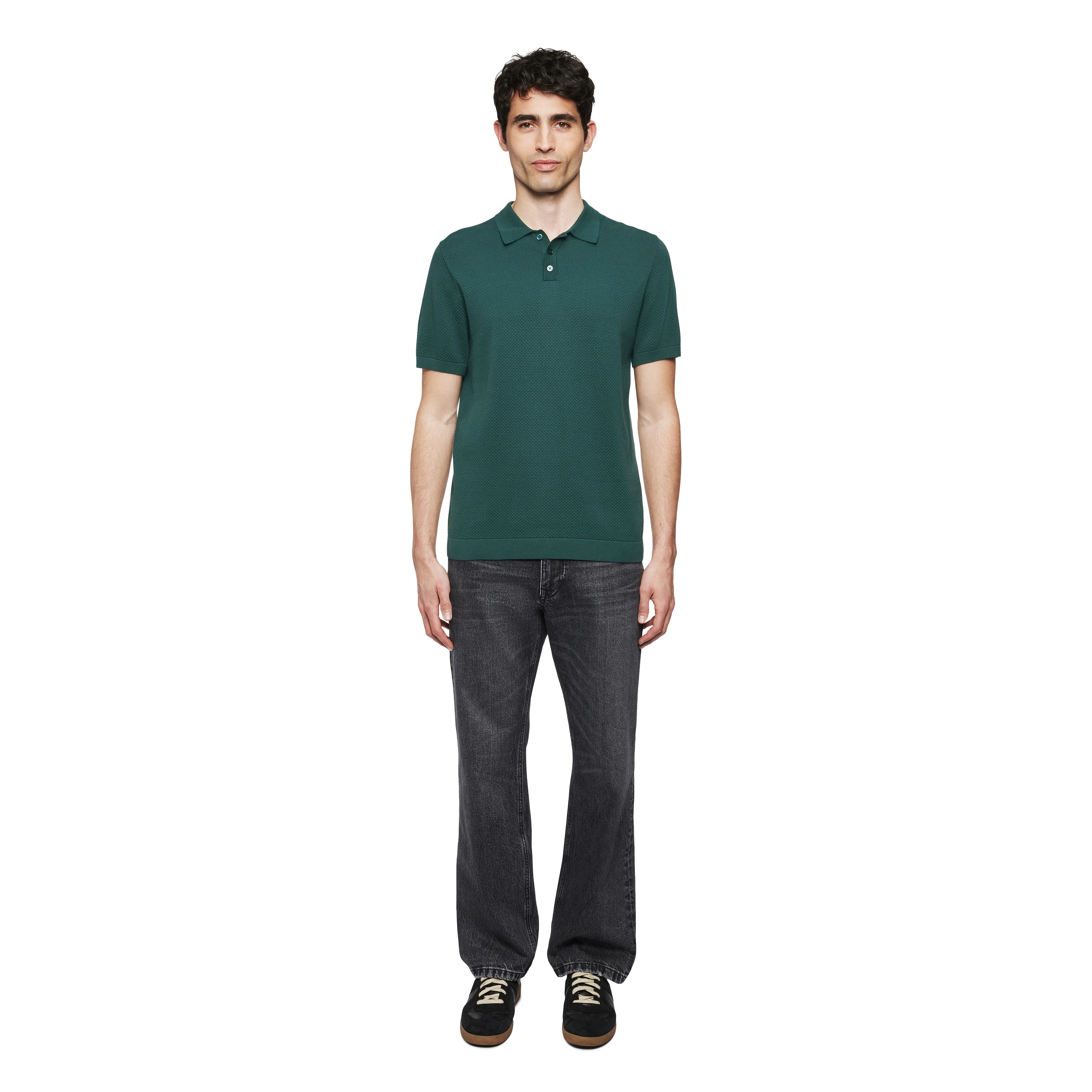 TRITON - Polo-Shirt in Baumwolle - Herren - grün - Ganzkörper-Frontansicht