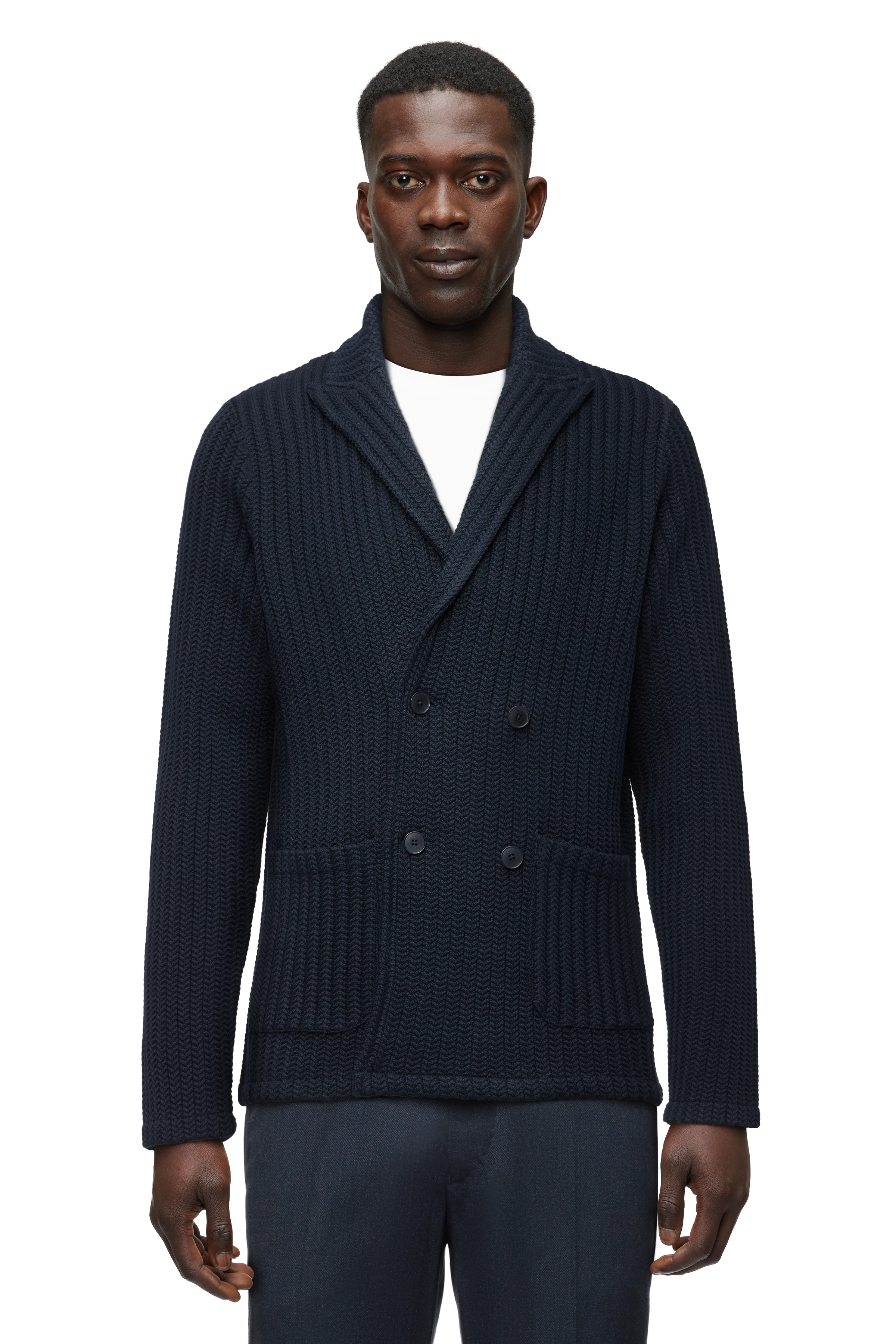 Herren Strickjacke MASUD in blau von DRYKORN - Main Image