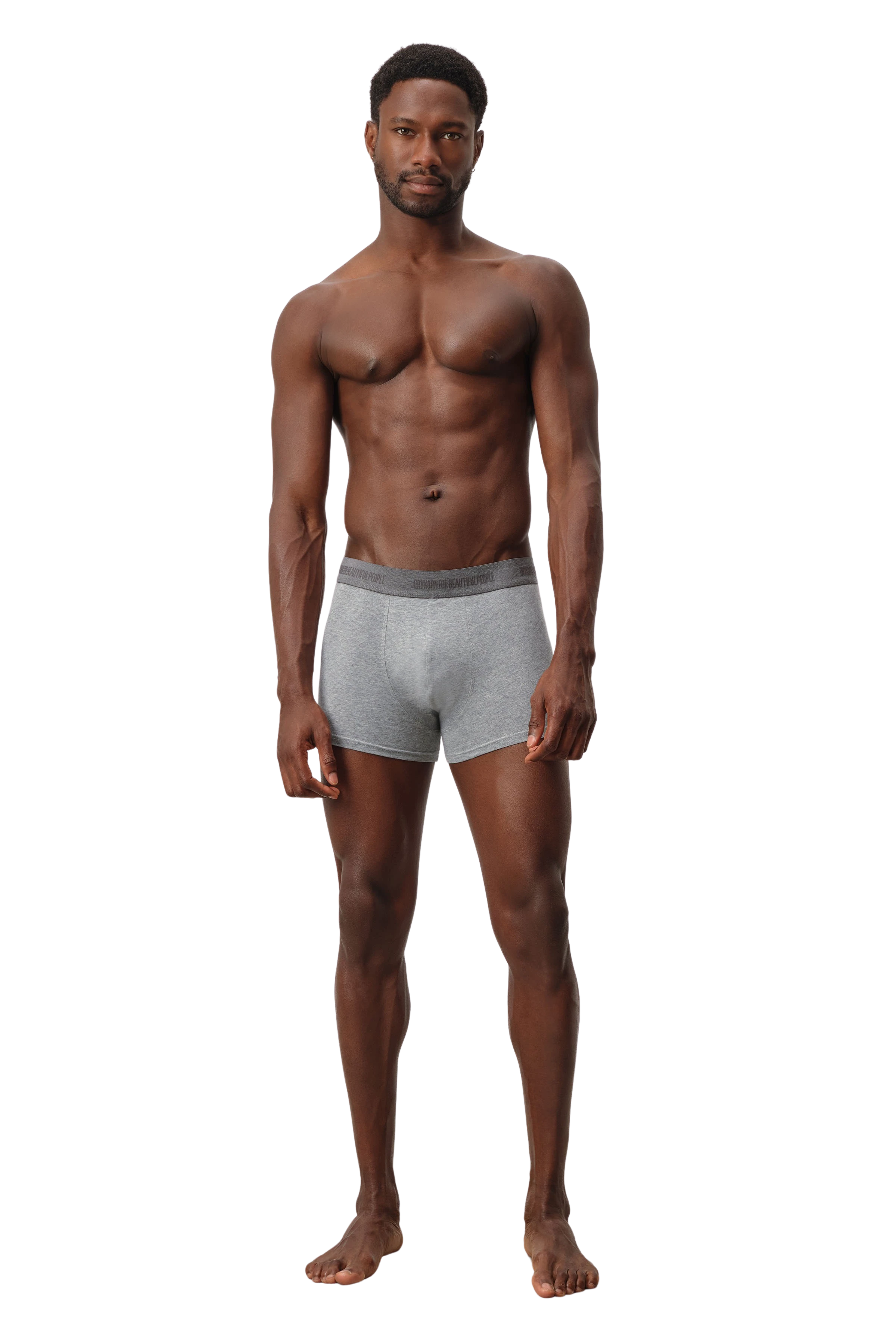 CORBIN_3 - 3-pack boxer shorts in cotton mix - unisex - grey - Ganzkörper-Frontansicht