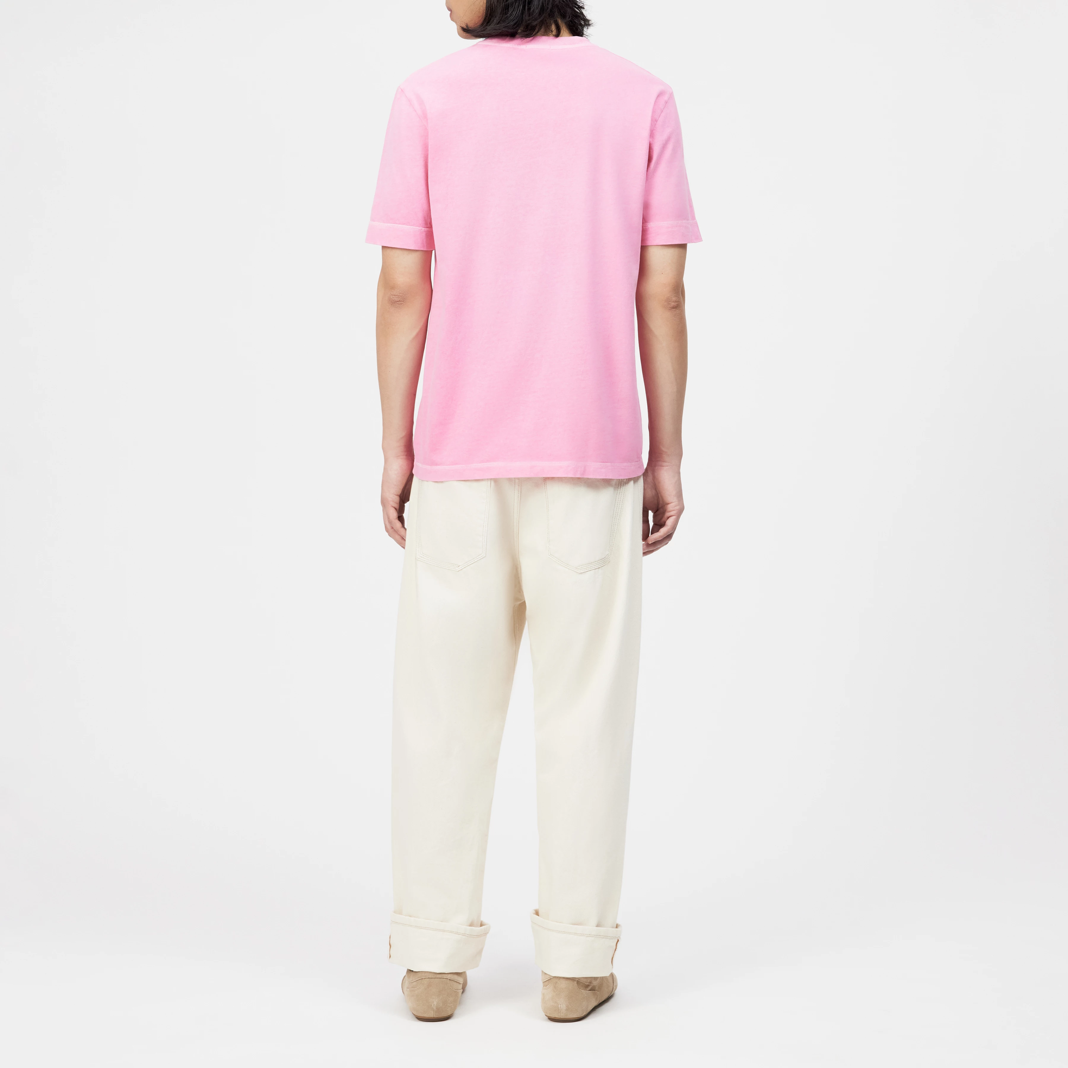 RAPHAEL - T-shirt in washed look - men - pink - Rückansicht