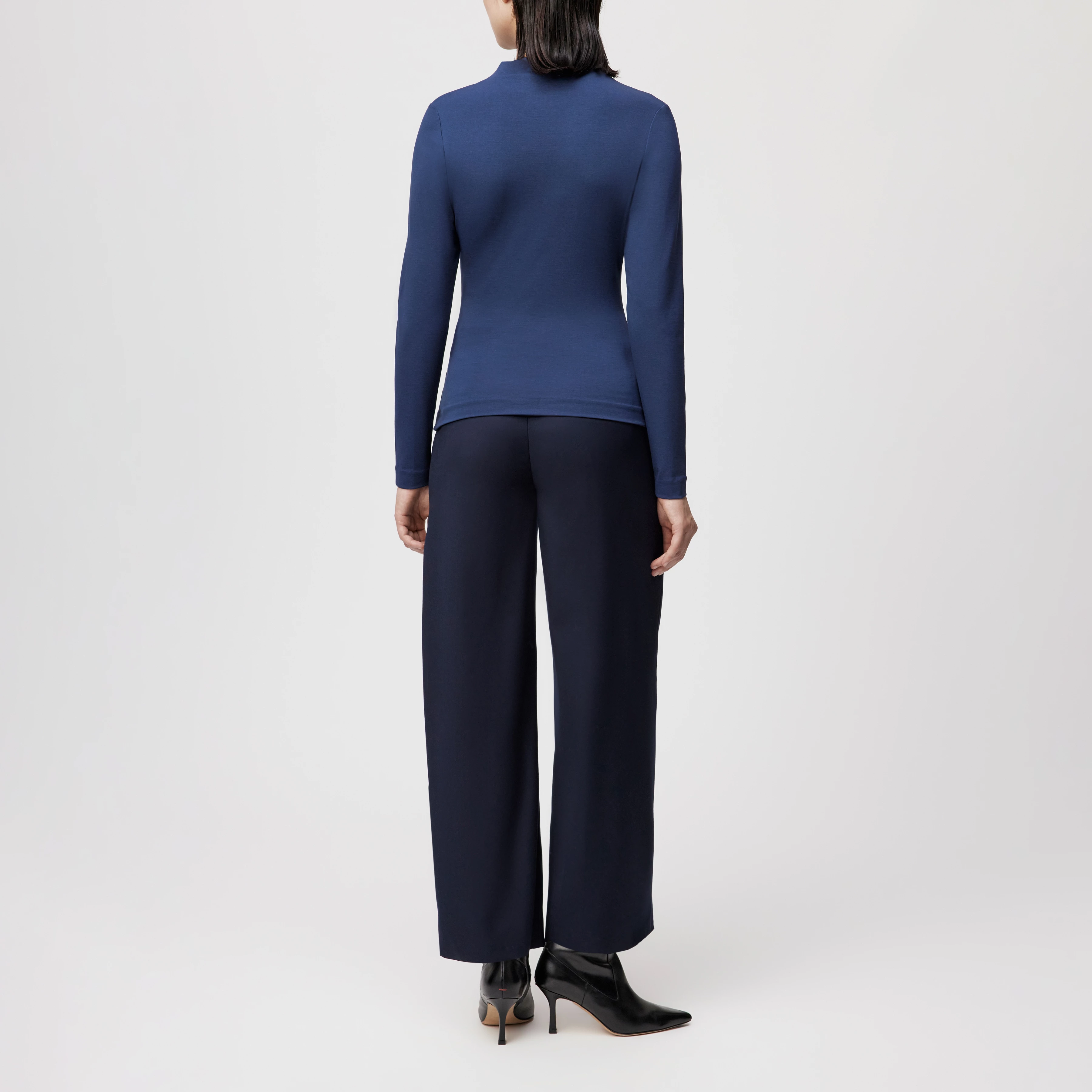 TIRY - Longsleeve in Lyocell-Mix - Damen - blau - Rückansicht