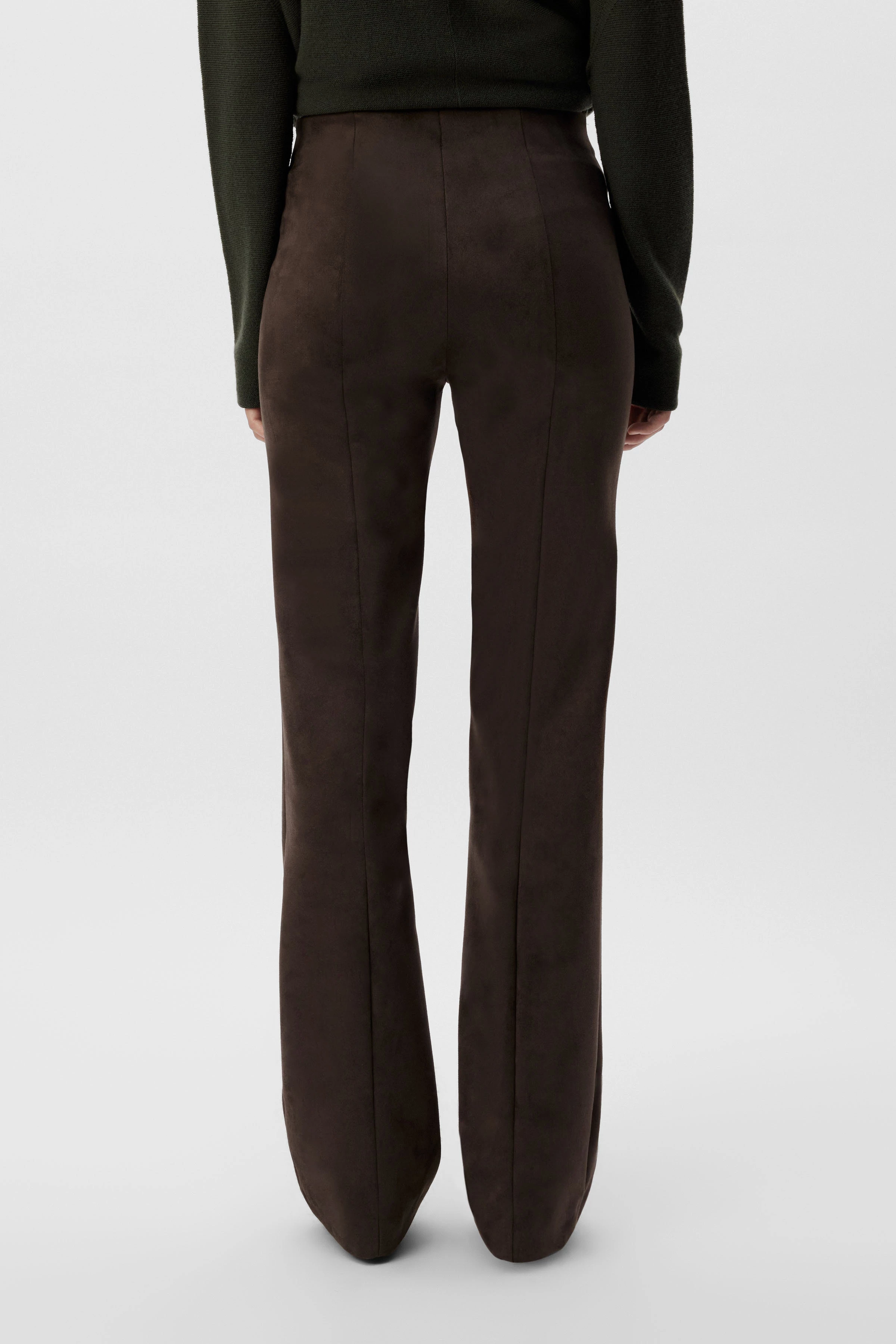 ALIVE - Schlupfhose in Veloursleder-Optik - Damen - braun - Rückansicht