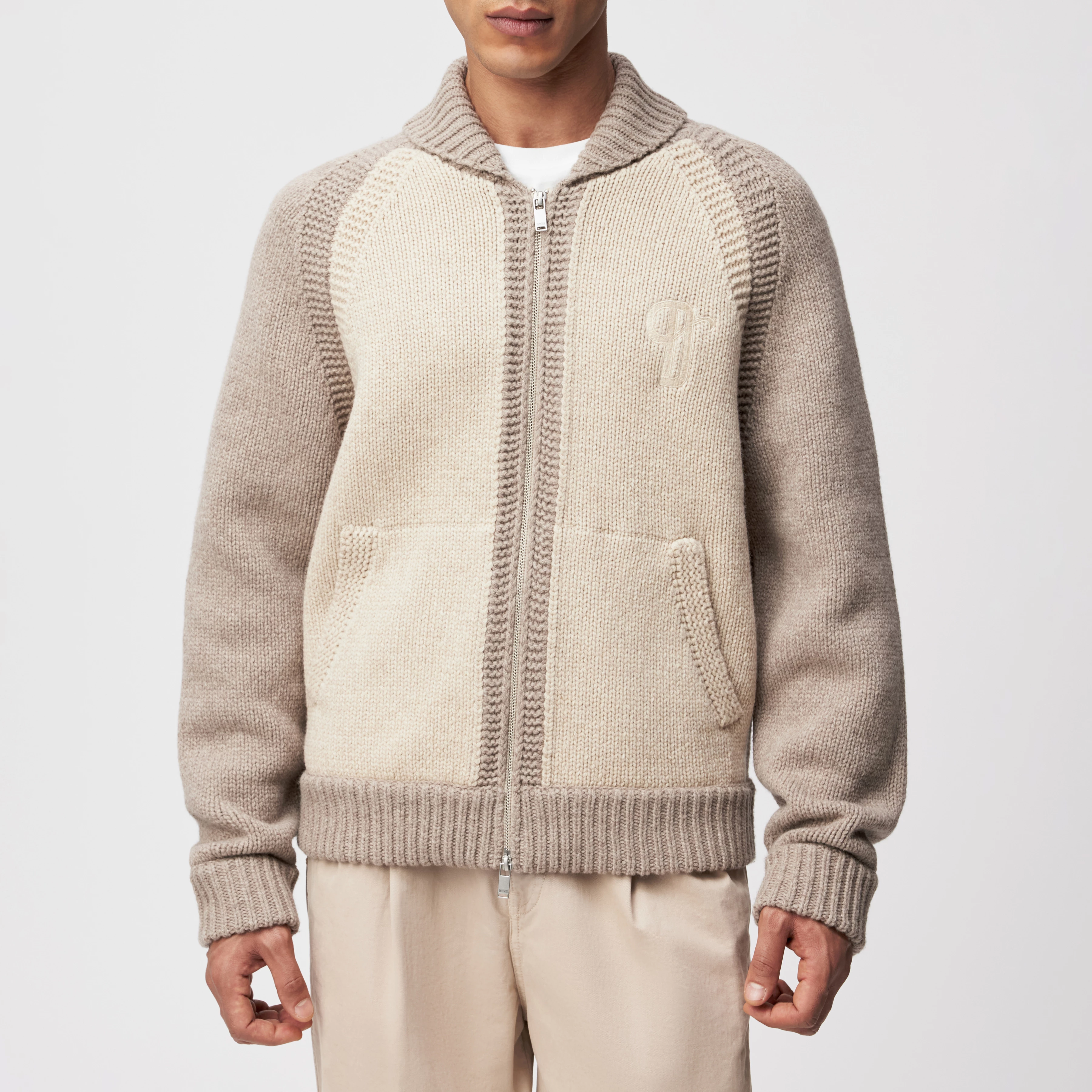 LAKYN - Cardigan in lambswool - men - brown - Frontansicht