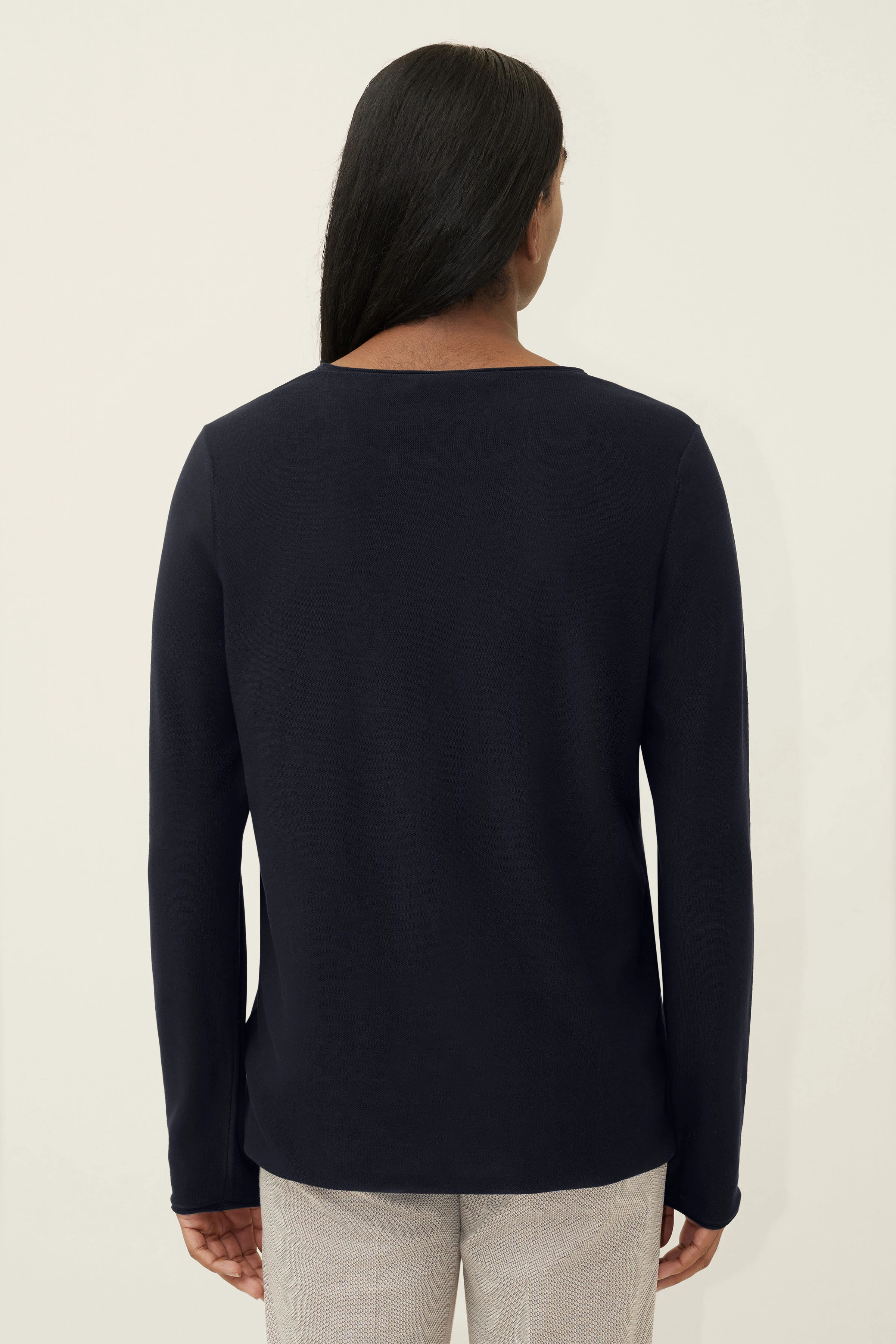 RIK - Pulls à bords roulés en pur coton - men - bleu - Rückansicht