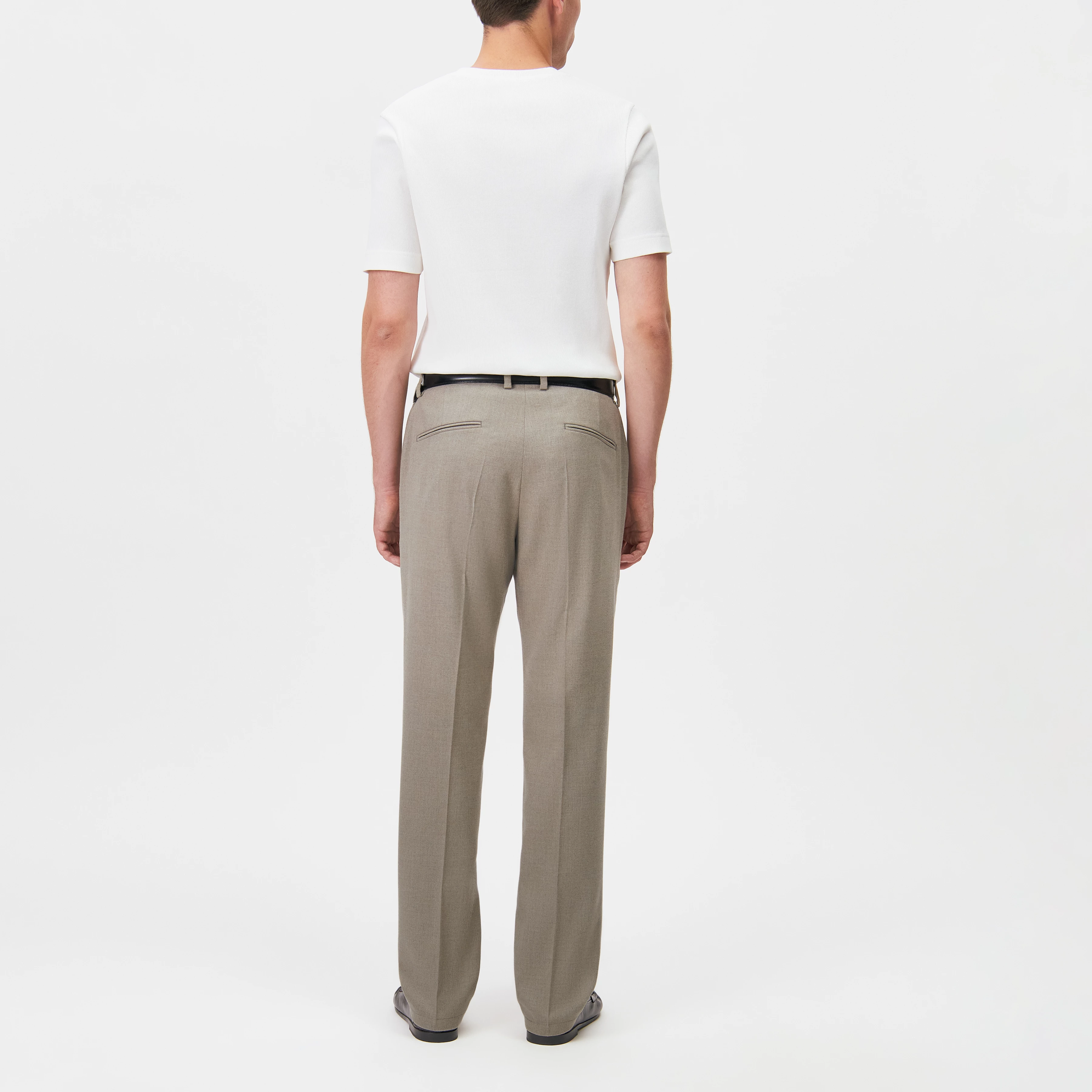 AJEND_RGLR - Tailored trousers in twill look - men - beige - Rückansicht