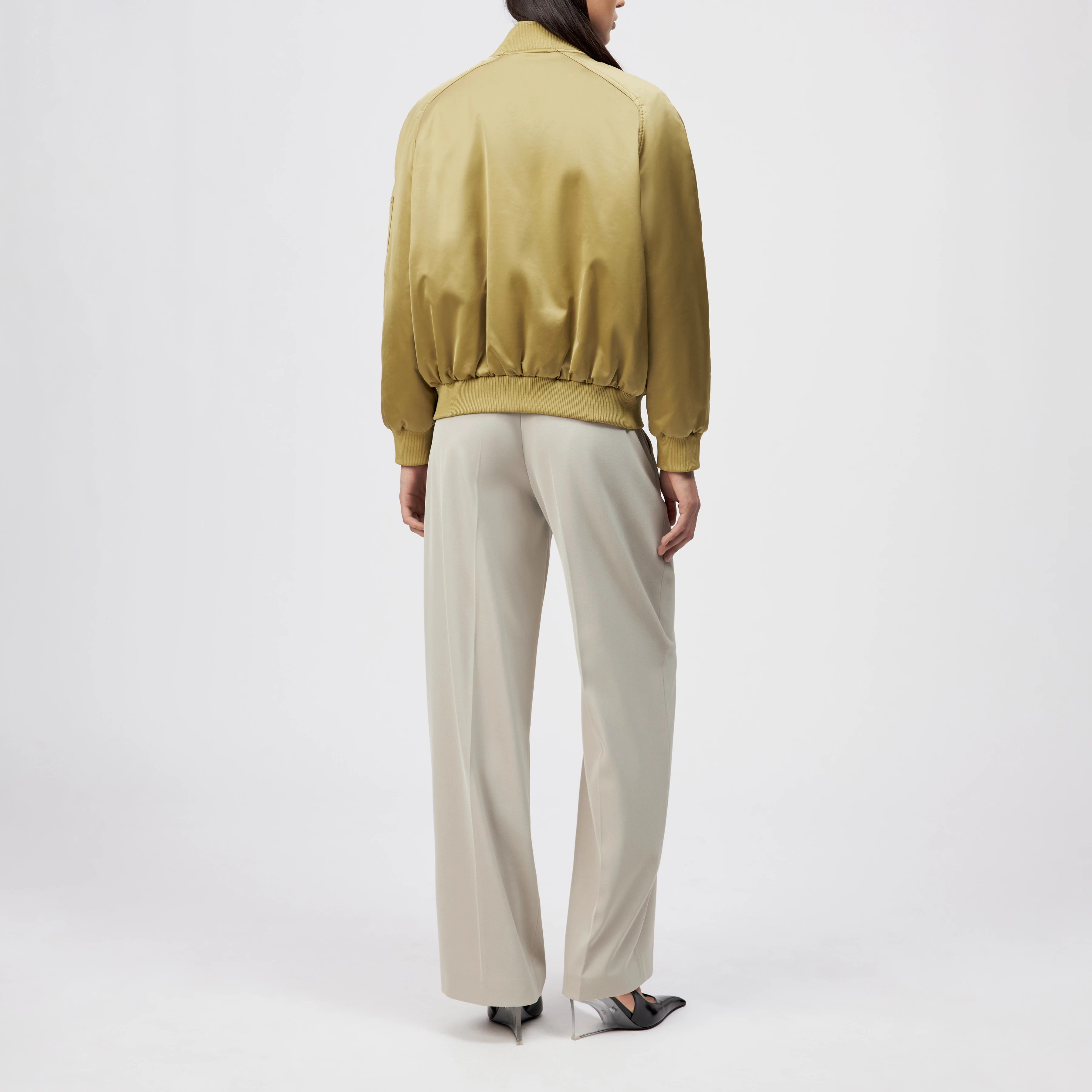 BRAYS - Classic satin-look bomber jacket - women - brown - Rückansicht