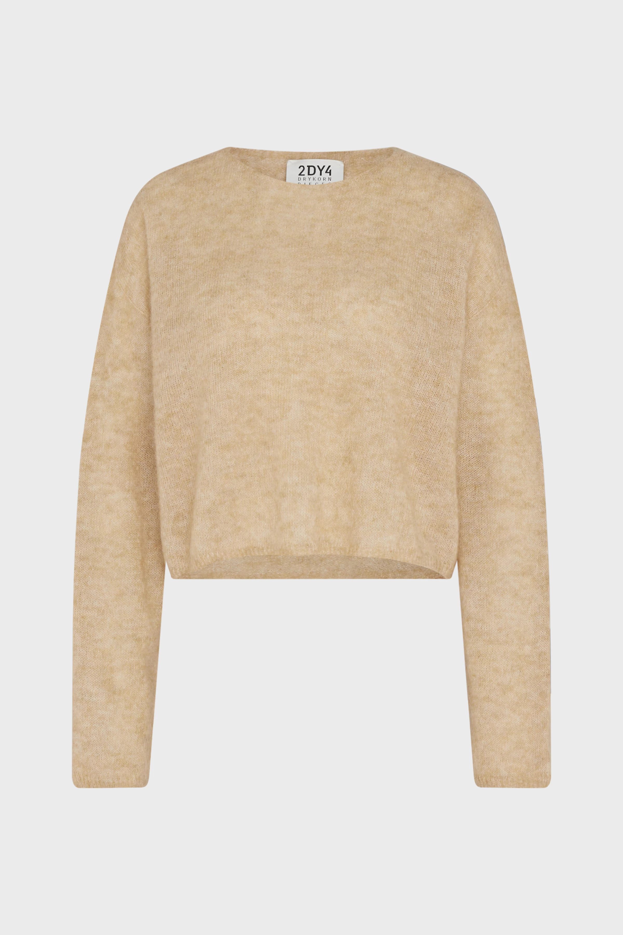 IMENY - Cropped sweater in luxurious Suri baby alpaca mix - women - brown - Freisteller Frontansicht